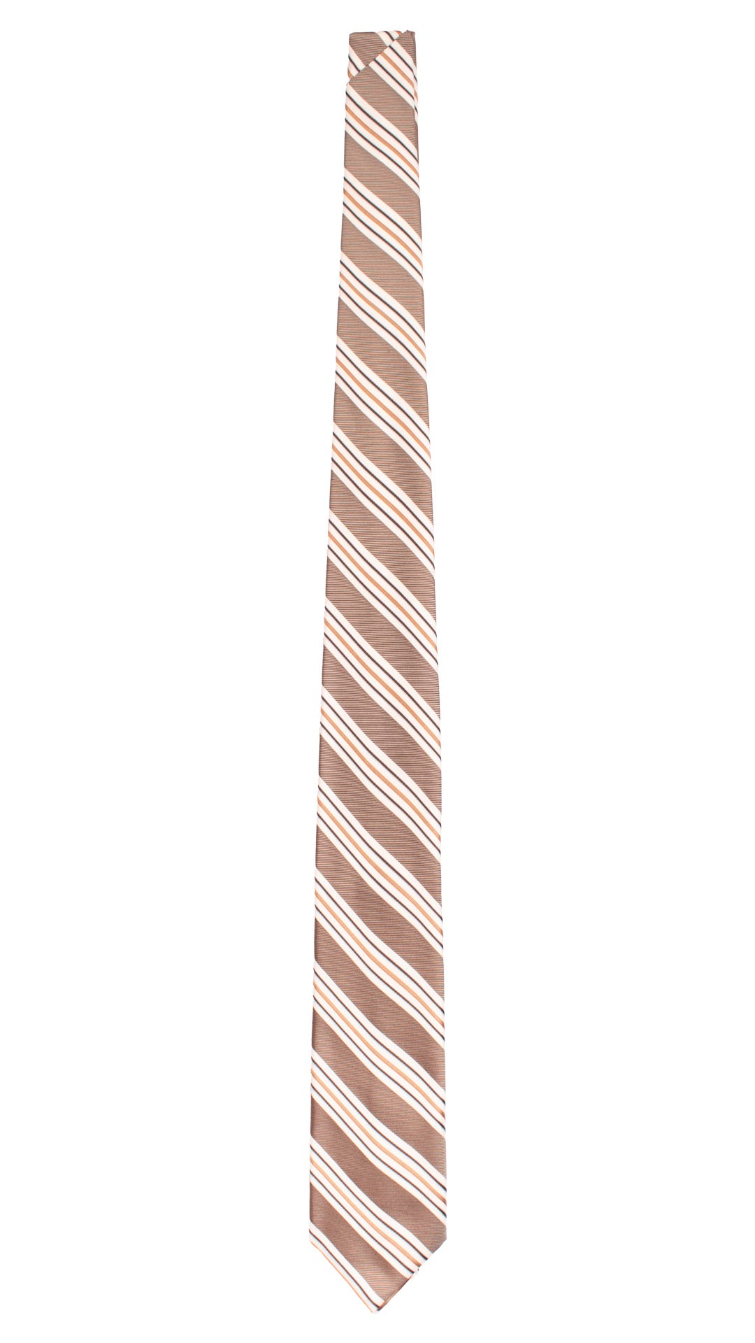 Cravatta Regimental Marrone con Righe Multicolor 7629 Made in Italy Graffeo Cravatte Intera