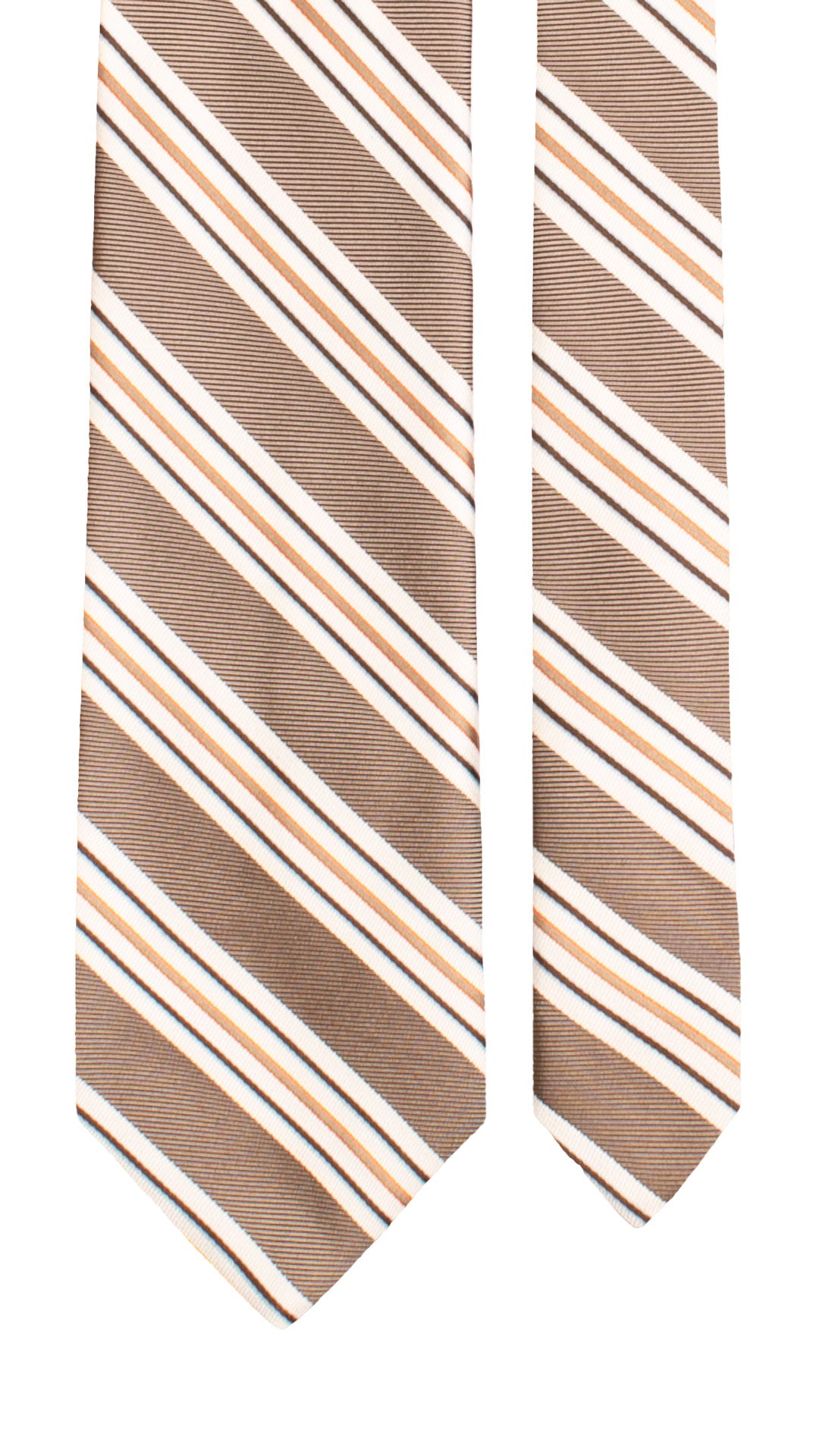 Cravatta Regimental Marrone con Righe Multicolor 7629 Made in Italy Graffeo Cravatte Pala