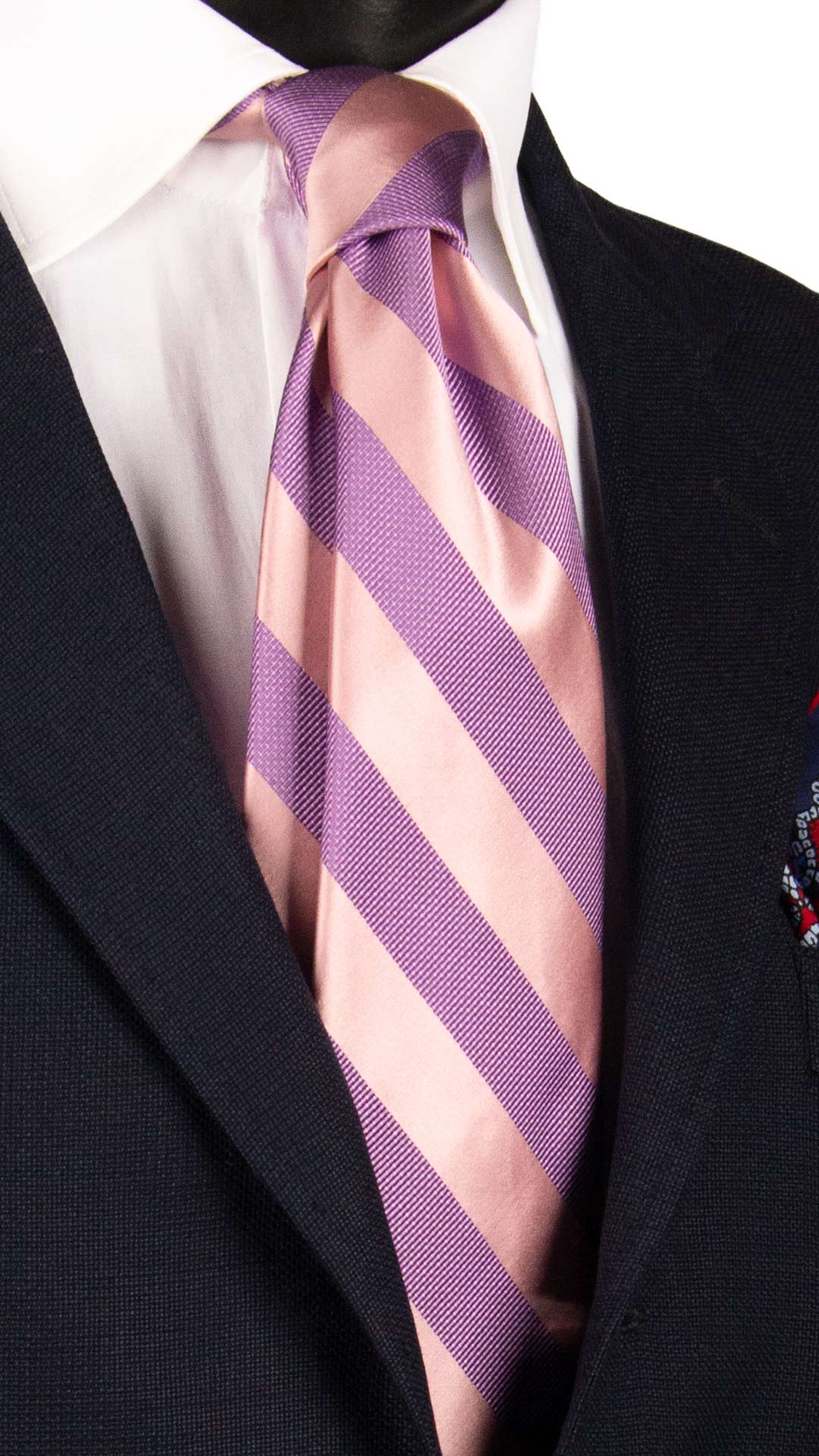 Cravatta Regimental di Seta Rosa Viola AN7211 Graffeo Cravatte Made in Italy