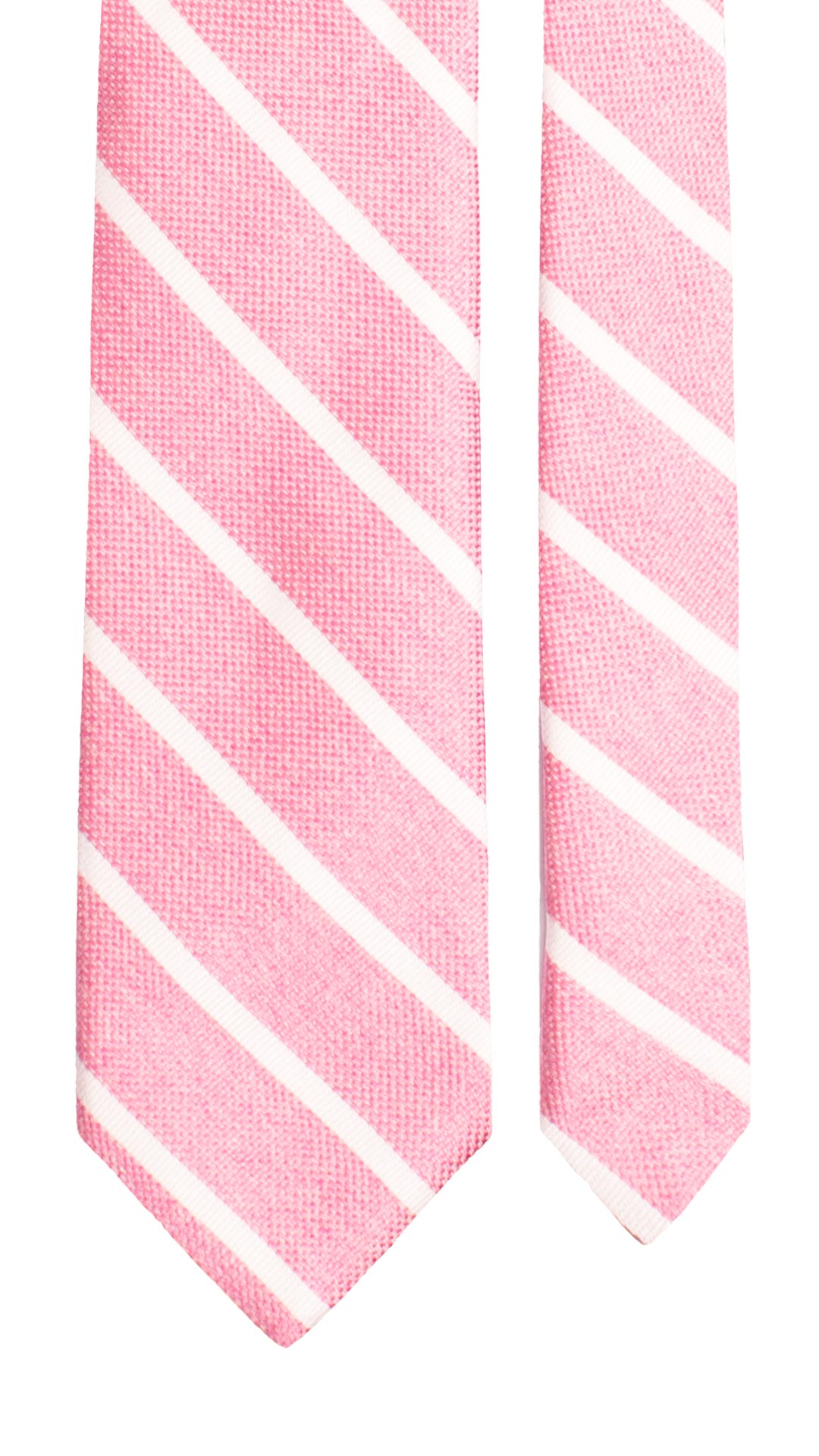 Cravatta Regimental di Seta Rosa con Righe Bianche AN7657 Made in Italy Graffeo Cravatte Pala