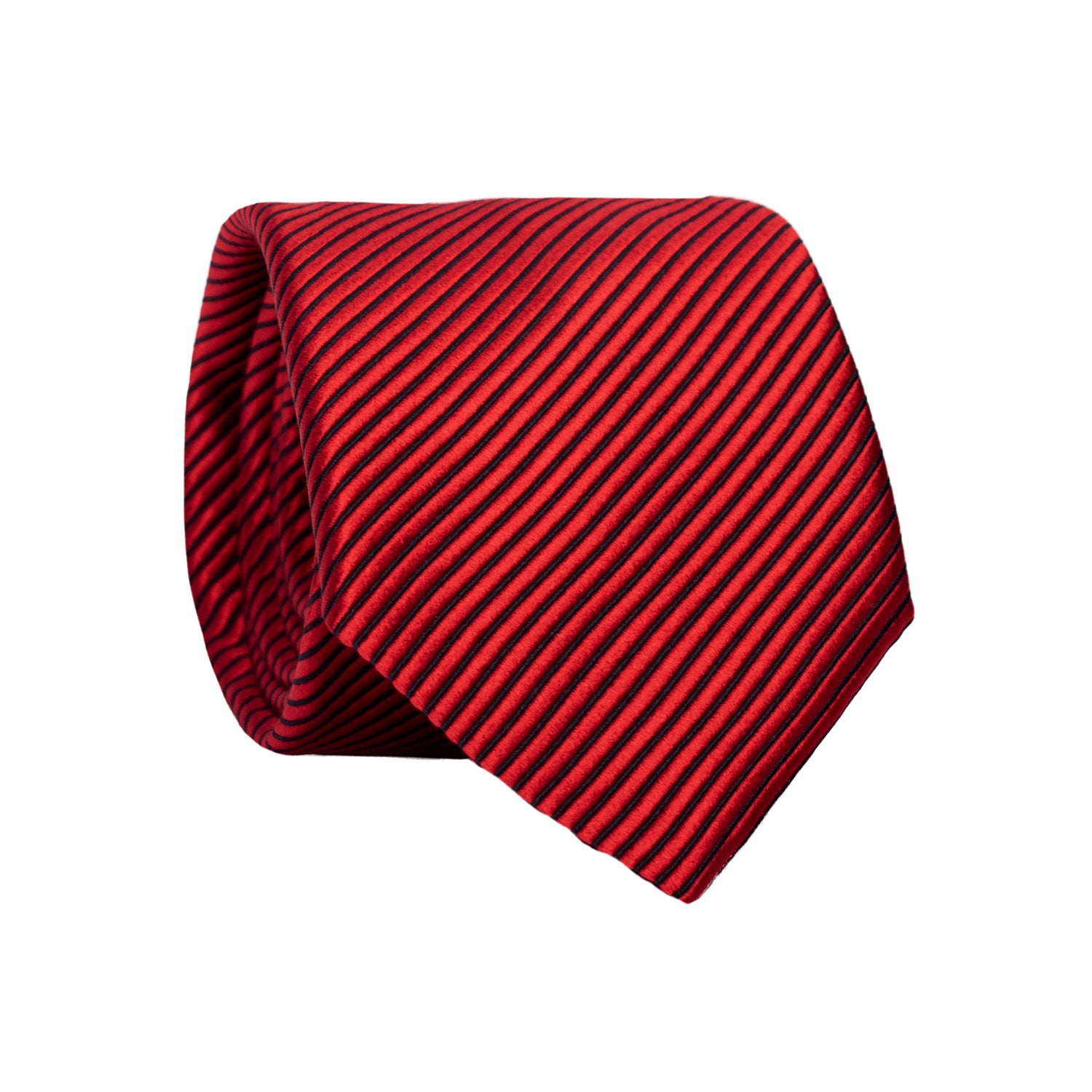 Cravatta Regimen tal di Seta Rossa con Righe Blu 7147 Graffeo Cravatte Made in Italy Rotolo