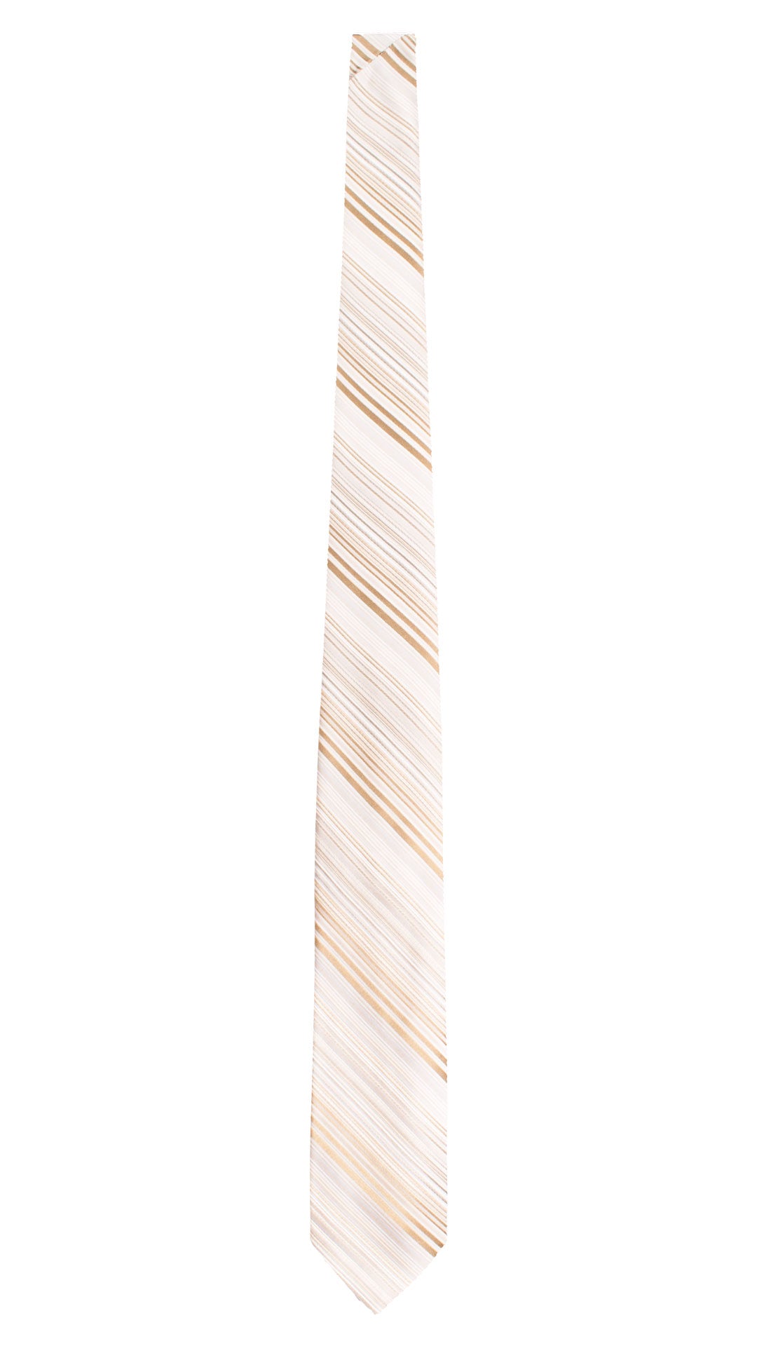 Cravatta Regimental di Seta con Righe Beige Bianche Celesti 7749 Made in Italy Graffeo Cravatte Intera