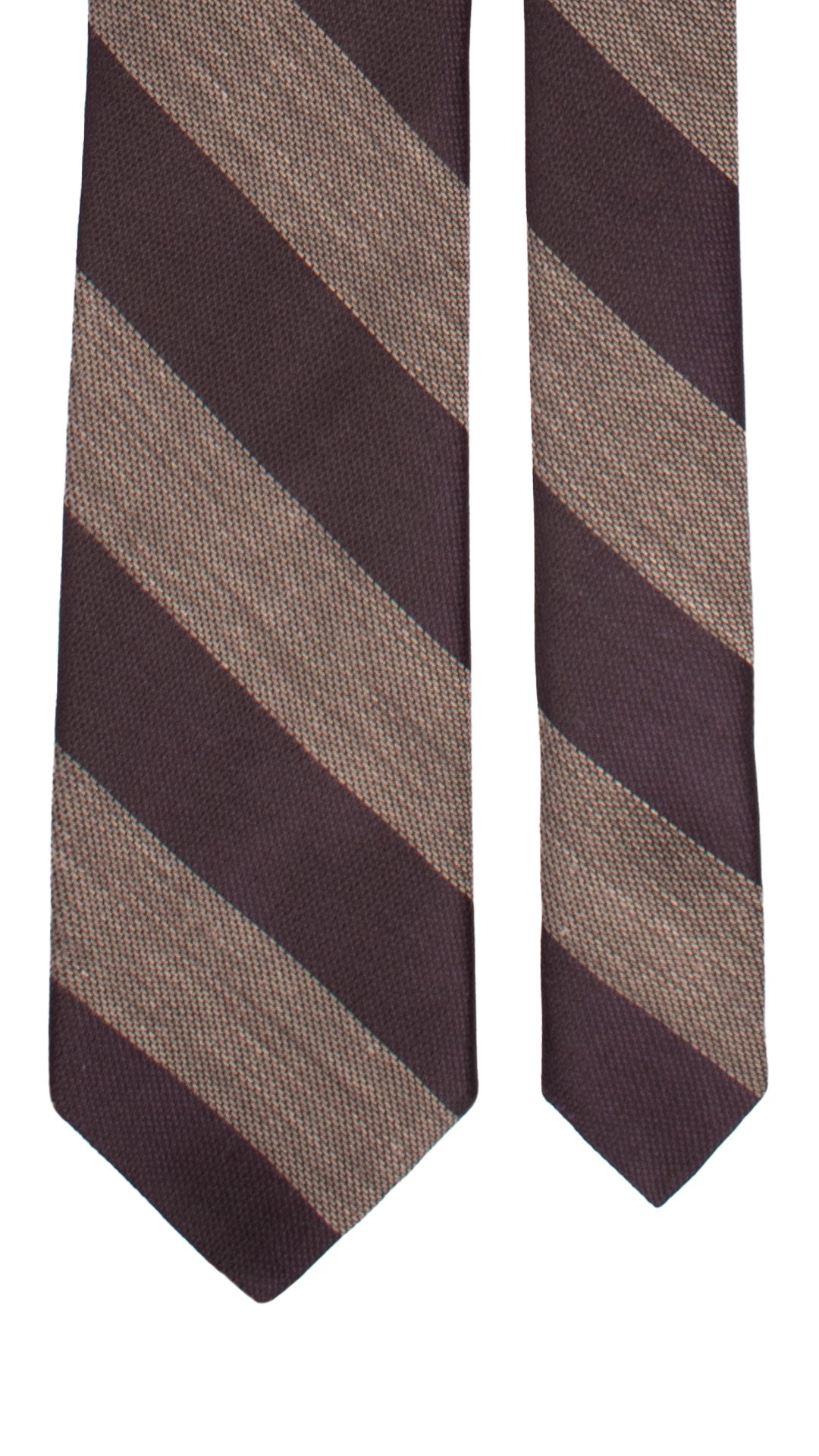 Cravatta Regimental in Lana Seta Viola Scuro Grigia L1176 Made in Italy Graffeo Cravatte Pala