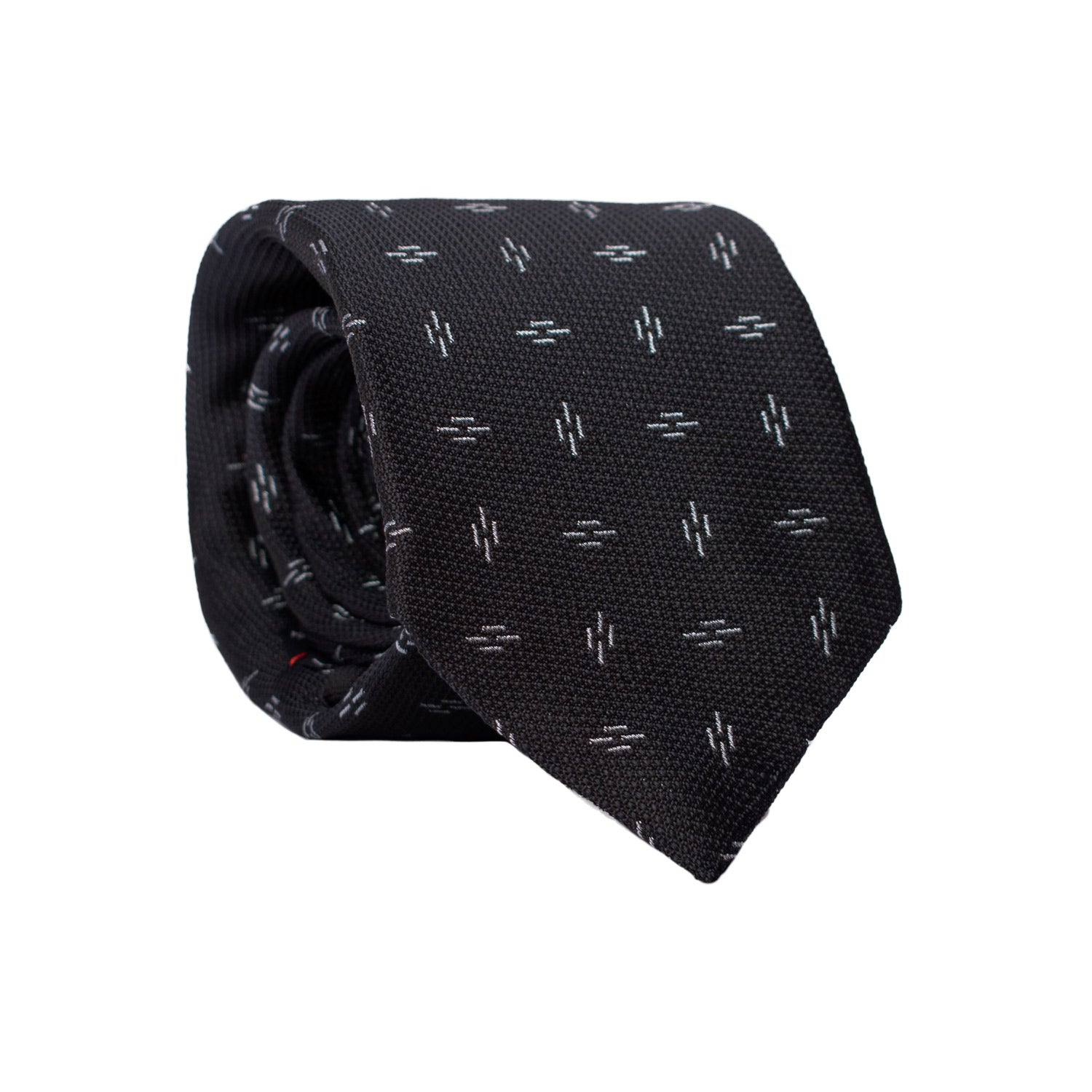 Cravatta Sette Pieghe di Seta Blu Fantasia Celeste 7P457 Rotolo