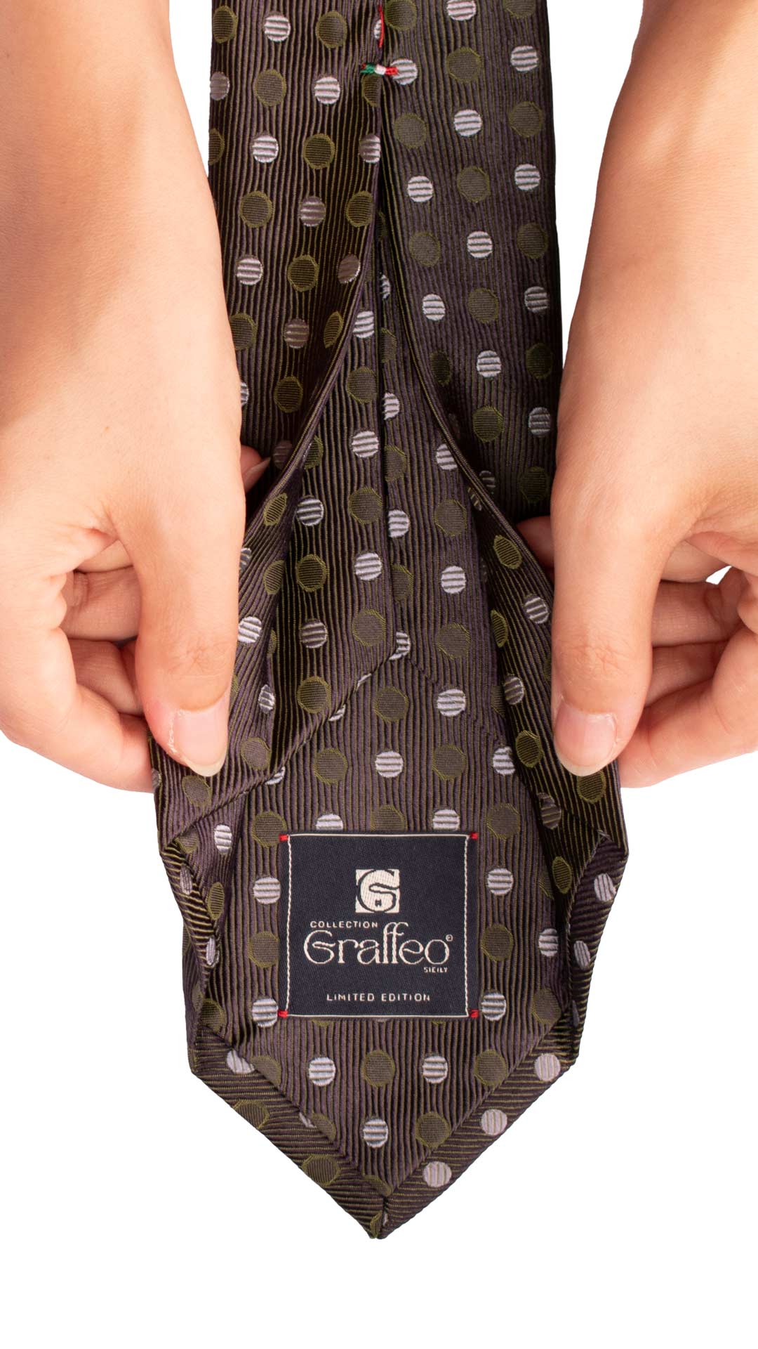 Cravatta Sette Pieghe di Seta Fantasia Azzurra Blu Celeste 7P468 Pala