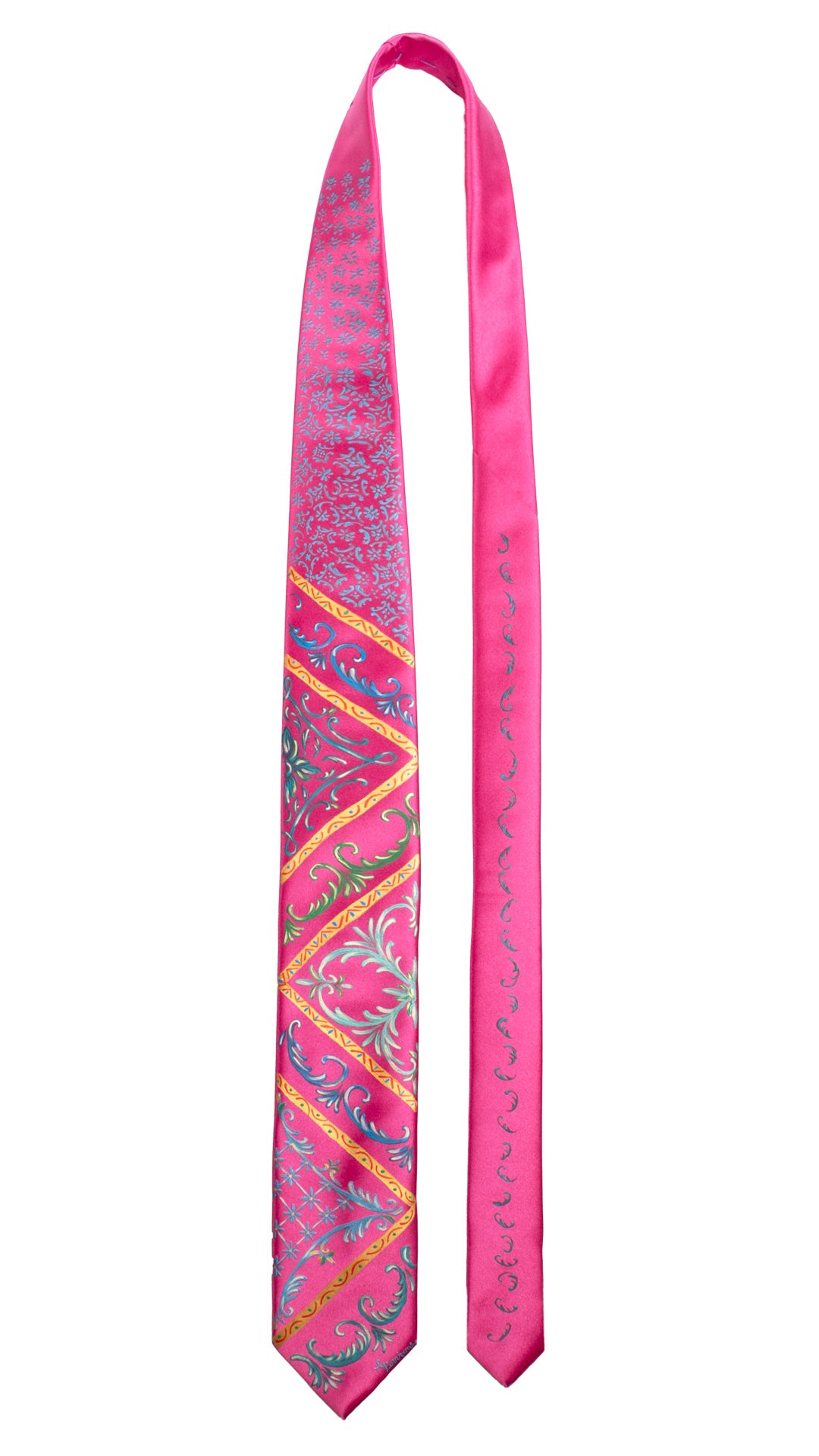 Cravatta Siciliana Fucsia Dipinta a Mano GP98 Made in Italy Graffeo Cravatte Pala