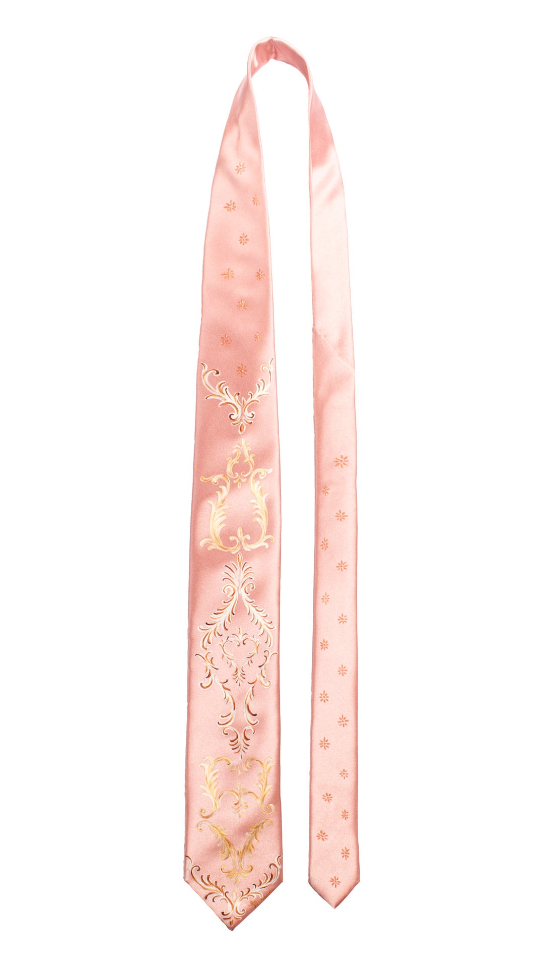 Cravatta Siciliana Rosa Antico Dipinta a Mano GP109 Made in Italy Graffeo Cravatte Pala