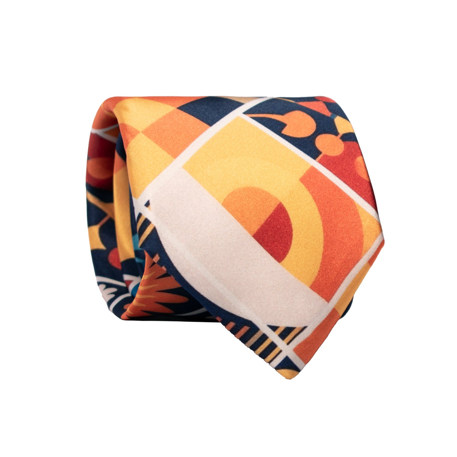 Cravatta Siciliana Stampa di Raso con Maioliche Multicolor CS52 Made in Italy Graffeo Cravatte Rotolo