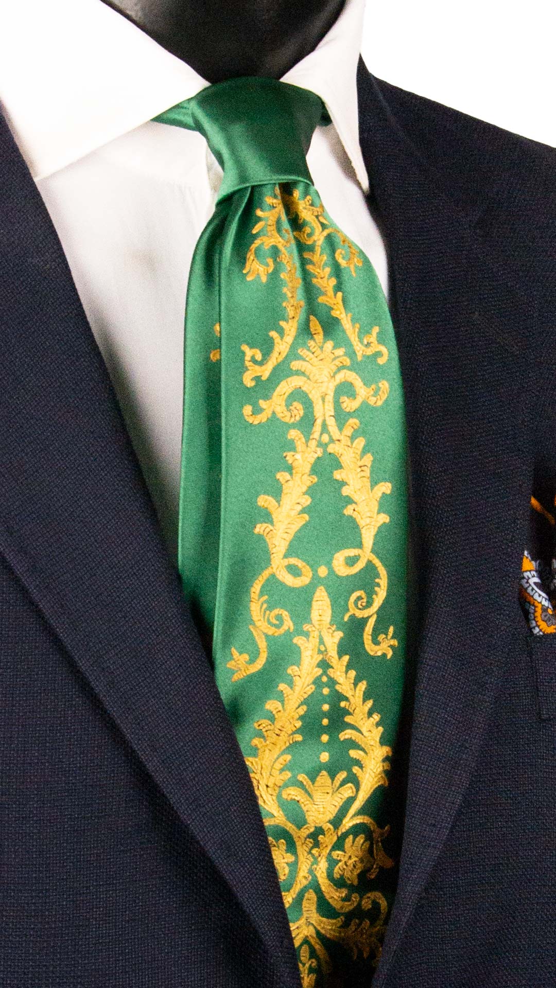 Cravatta Siciliana Verde Dipinta a Mano GP81 Made in Italy Graffeo Cravatte