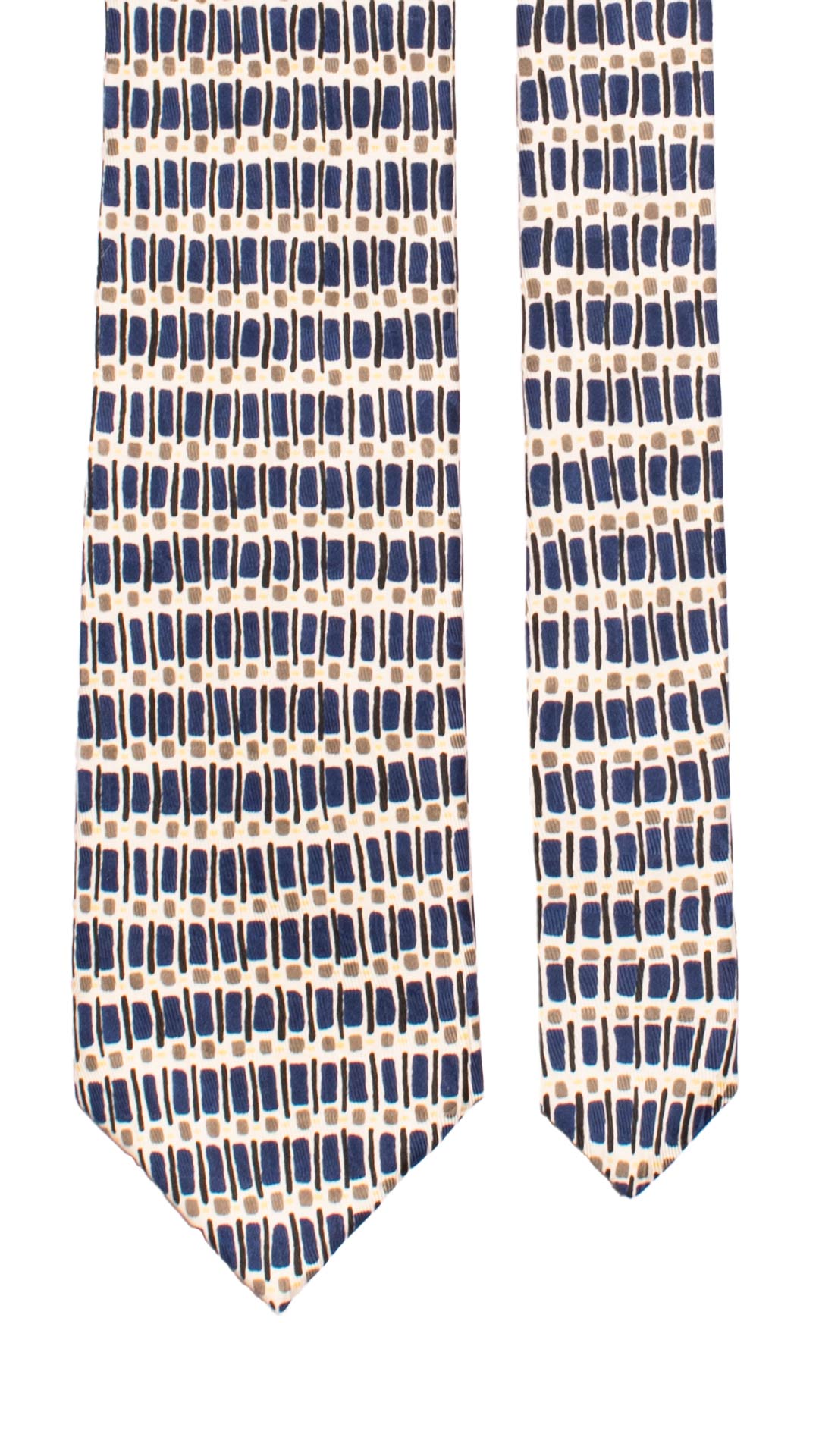 Cravatta Stampa di Seta Bianca Fantasia Multicolor 7308 Graffeo Cravatte Made in Italy Pala