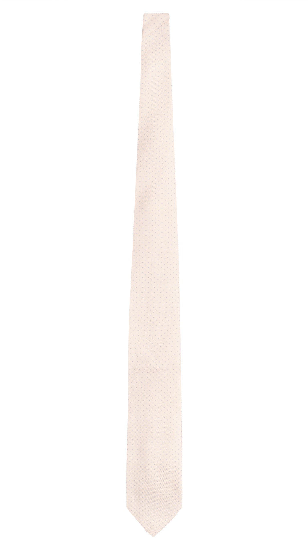 Cravatta Stampa di Seta Bianco Perla Fantasia Celeste 7661 Made in Italy Graffeo Cravatte Intera