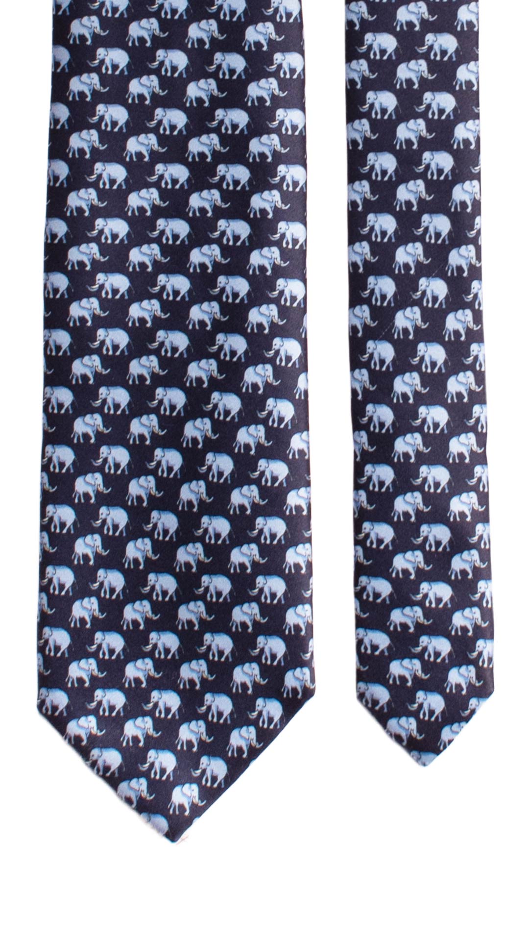 Cravatta Stampa di Seta Blu con Animali Celesti AN7356 Graffeo Cravatte Made in Italy Pala