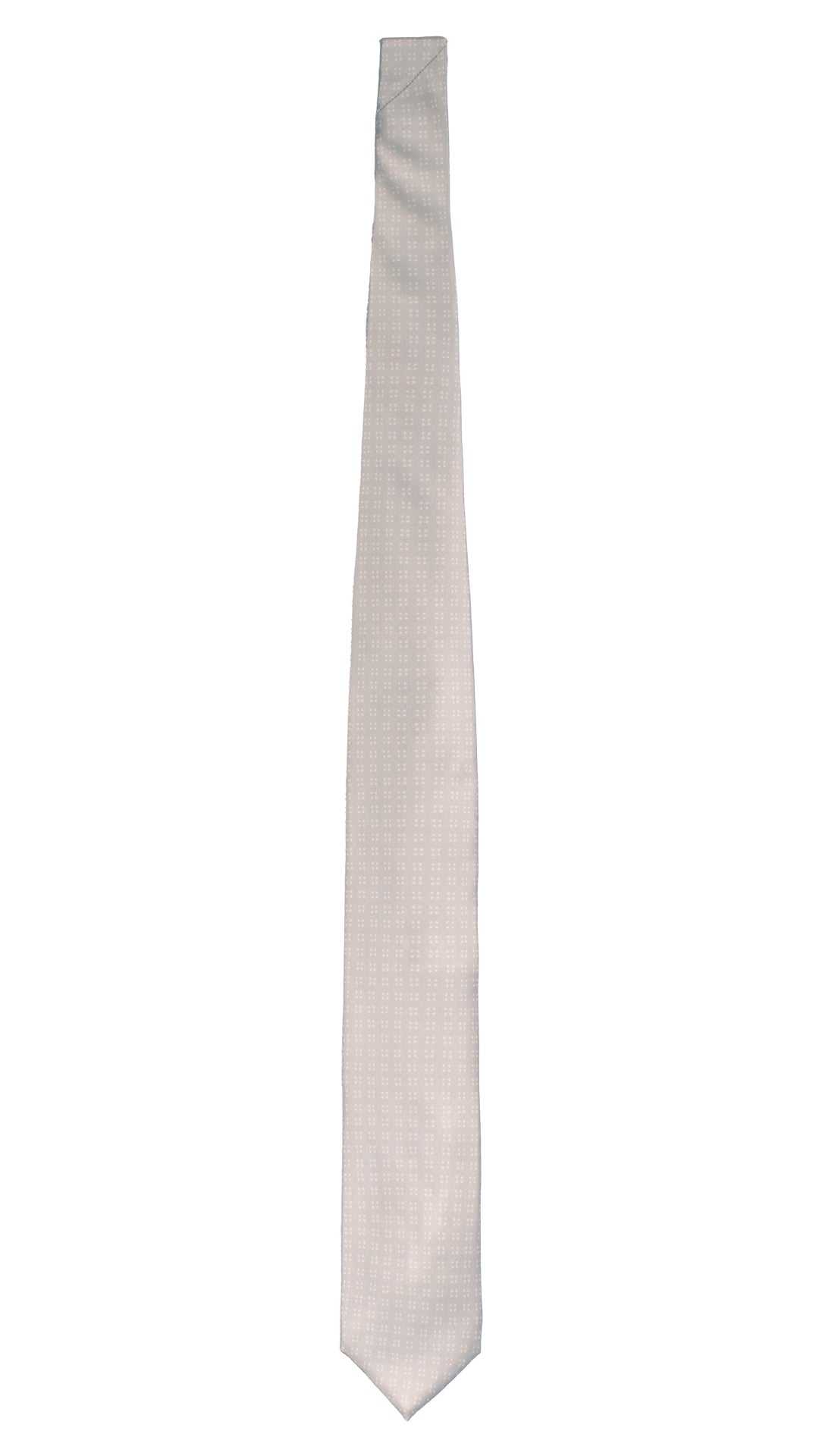 Cravatta Stampa di Seta Grigio Argento Fantasia Bianco 7581 Made in Italy Graffeo Cravatte Intera