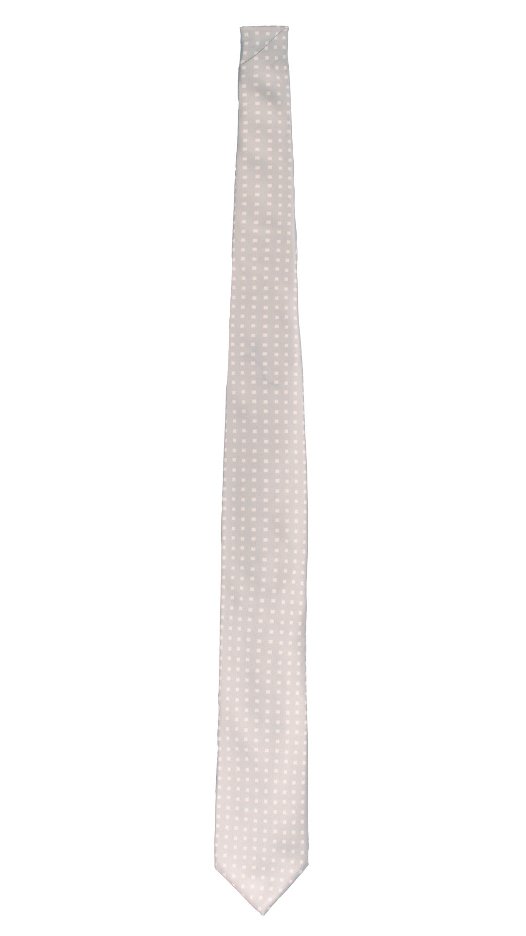 Cravatta Stampa di Seta Grigio Argento Fantasia Bianco 7583 Made in Italy Graffeo Cravatte Intera