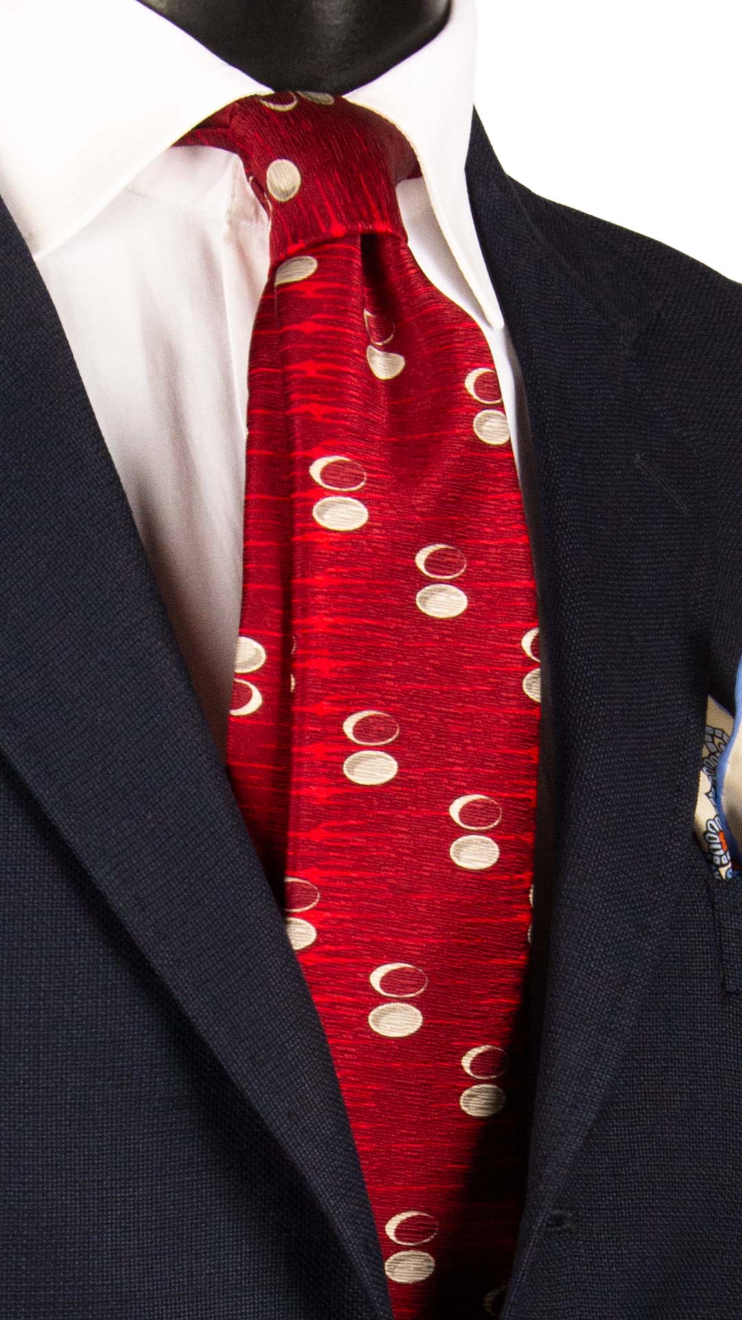 Cravatta Stampa di Seta Rossa Bordeaux Fantasia Tortora 7307 Graffeo Cravatte Made in Italy