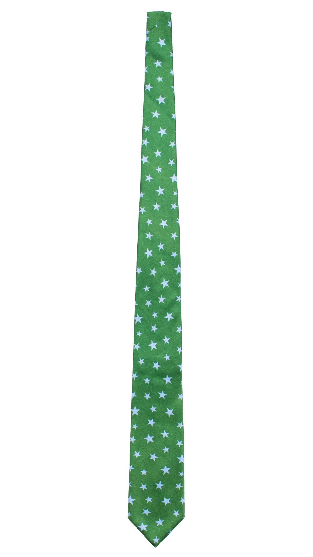 Cravatta Stampa di Seta Verde con Stelle Celesti 7516 Made in Italy Graffeo Cravatte Intera