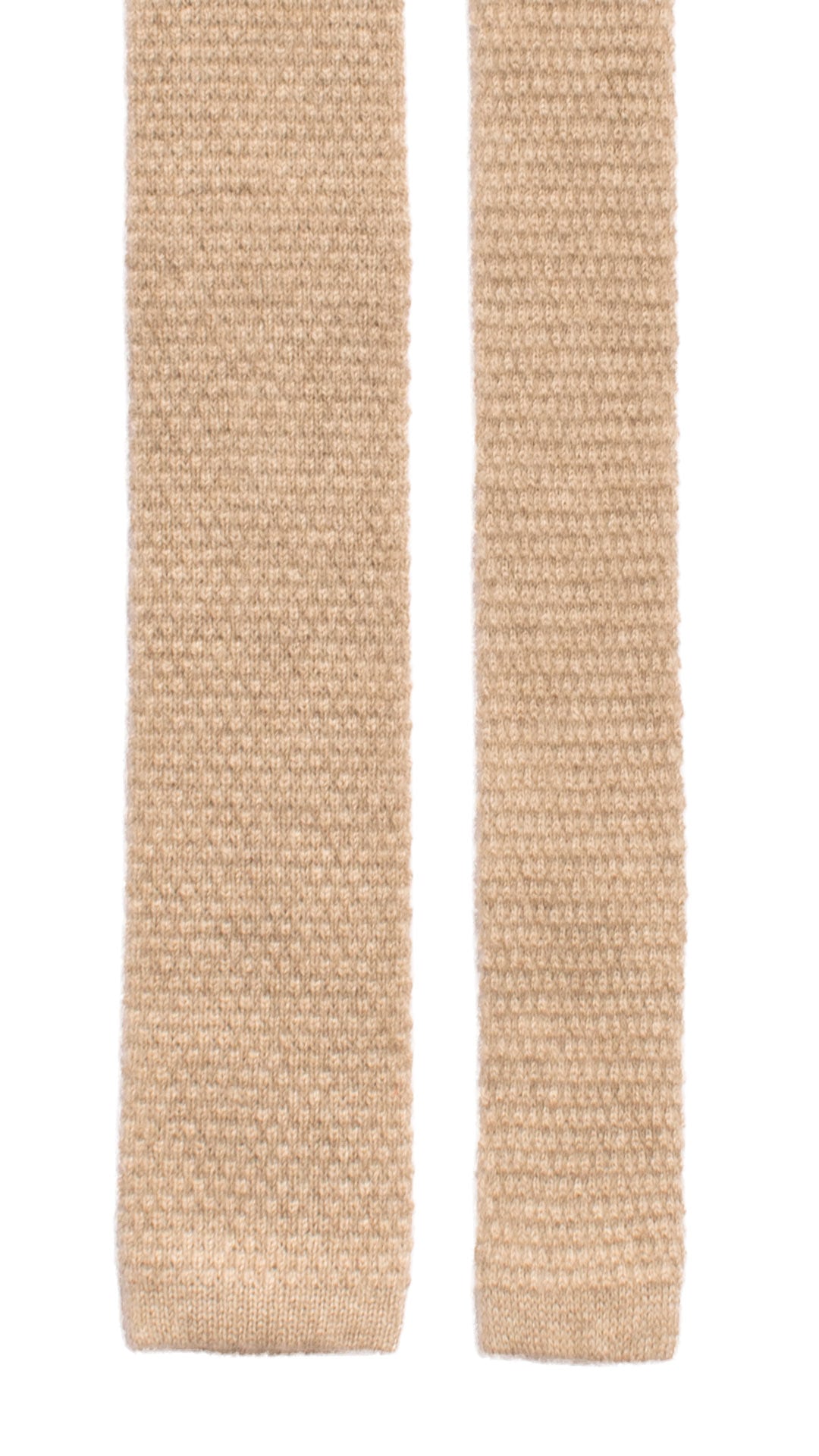 Cravatta Tricot in Maglia di Cashmere Beige Tinta Unita TRI490 Made in Italy Graffeo Cravatte Pala