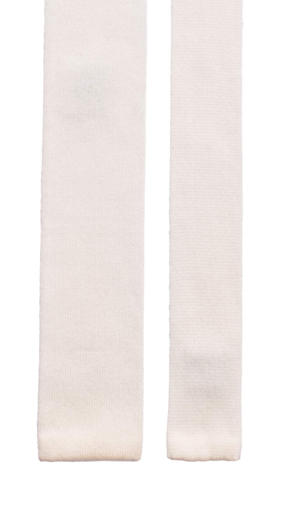 Cravatta Tricot in Maglia di Cashmere Bianca Tinta Unita TRI538 Made in Italy Graffeo Cravatte Pala