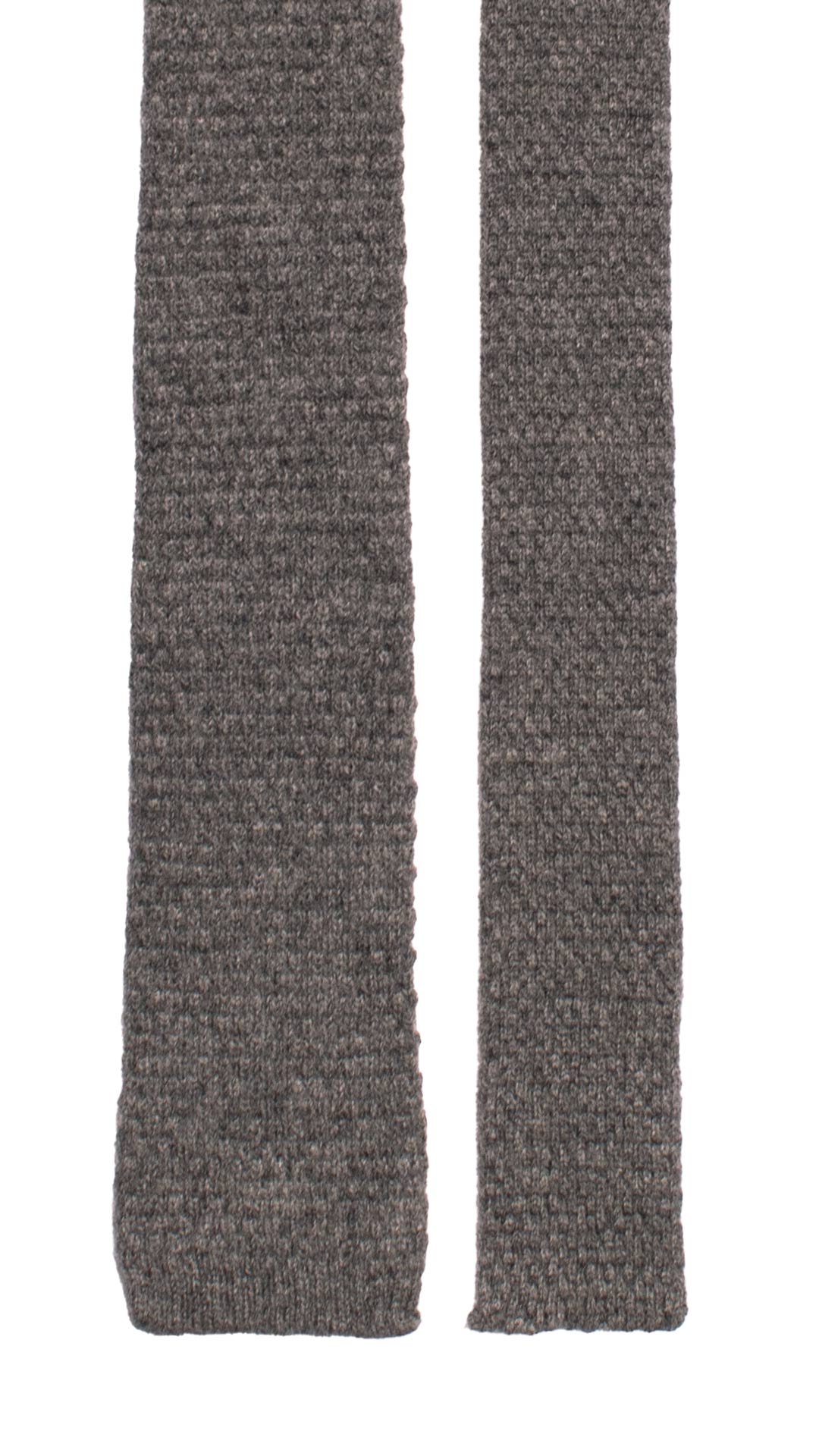 Cravatta Tricot in Maglia di Cashmere Grigia Tinta Unita TRI617 Made in Italy Graffeo Cravatte Pala