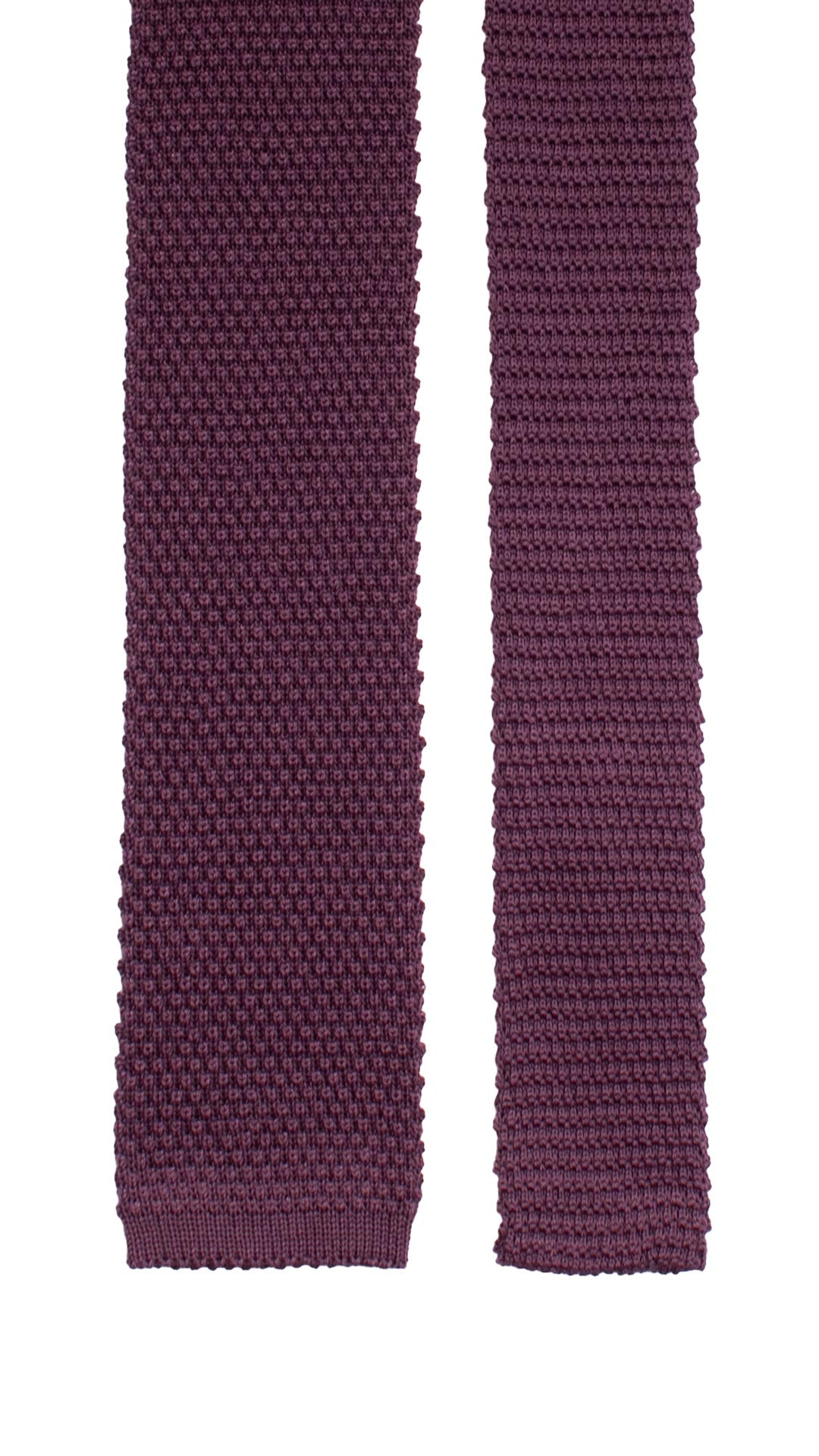 Cravatta Tricot in Maglia di Cotone Color Melanzana Tinta Unita TRI938 Graffeo Cravatte Made in Italy Pala