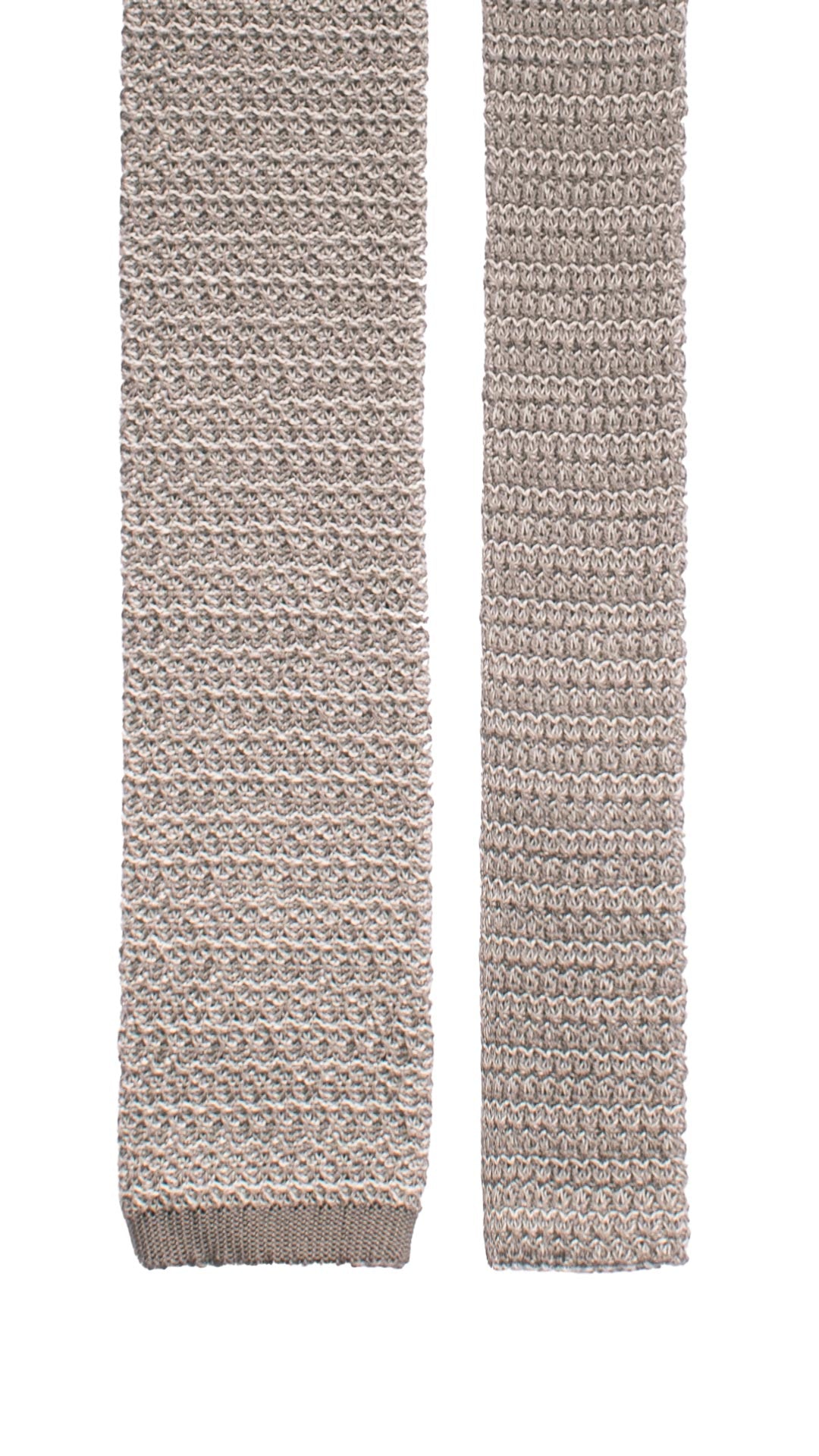 Cravatta Tricot in Maglia di Cotone Grigia Tortora Fantasia TRI926 Graffeo Cravatte Made in Italy Pala