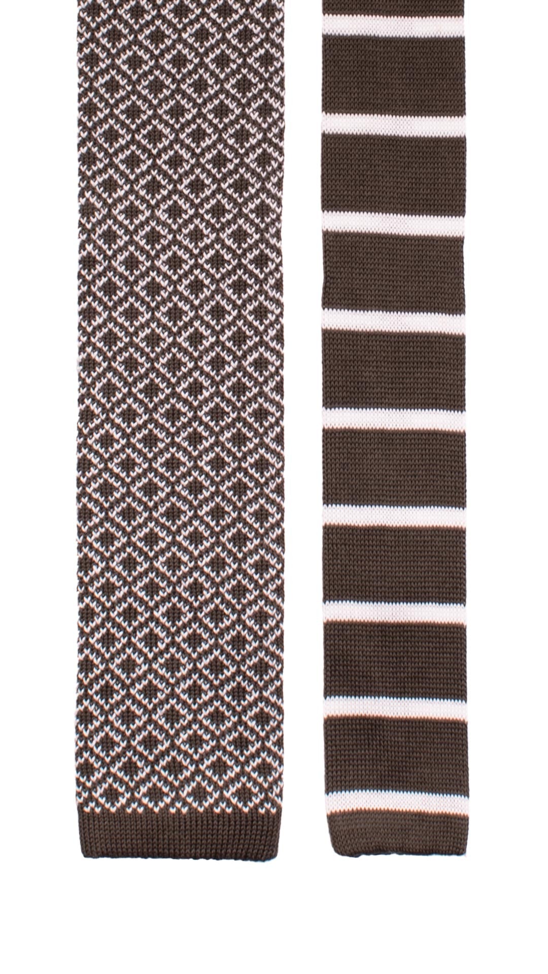 Cravatta Tricot in Maglia di Cotone Grigio Scuro Fantasia Bianca Pala Piccola in Contrasto TRI912 Graffeo Cravatte Made in Italy Pala