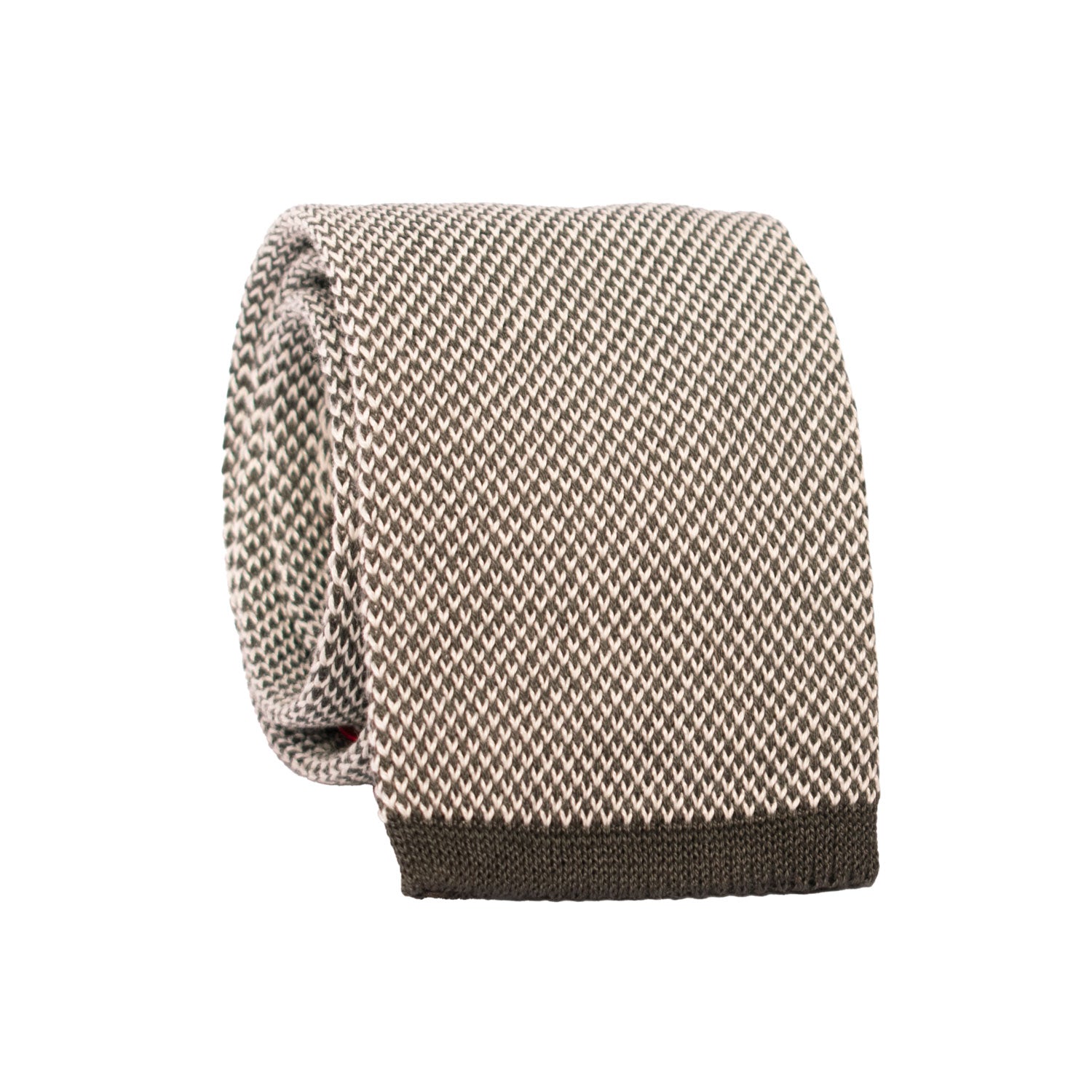 Cravatta Tricot in Maglia di Cotone Grigio Scuro Fantasia Bianca TRI708 Graffeo Cravatte Made in Italy Rotolo