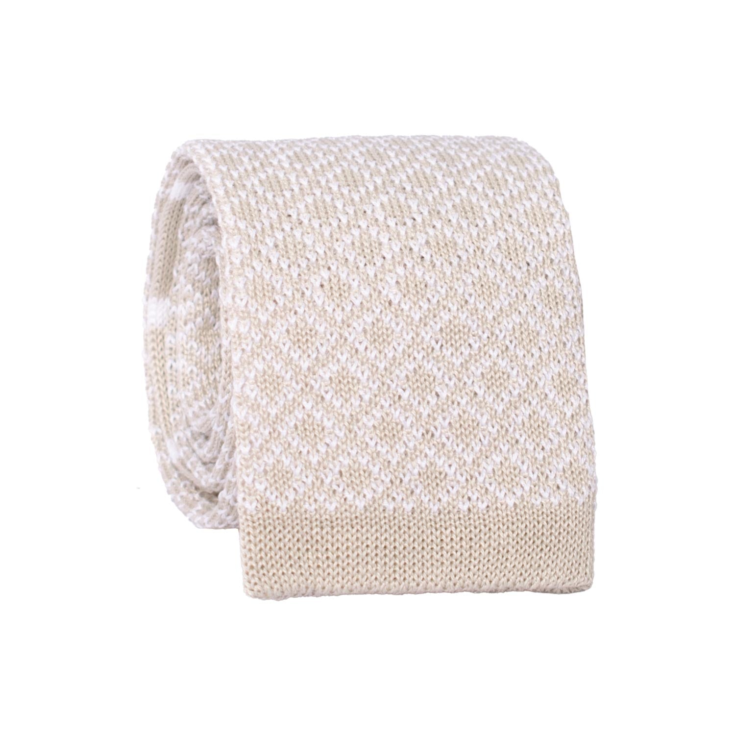 Cravatta Tricot in Maglia di Cotone Grigio Tortora Fantasia Bianca Pala Piccola in Contrasto TRI910 Graffeo Cravatte Made in Italy Rotolo