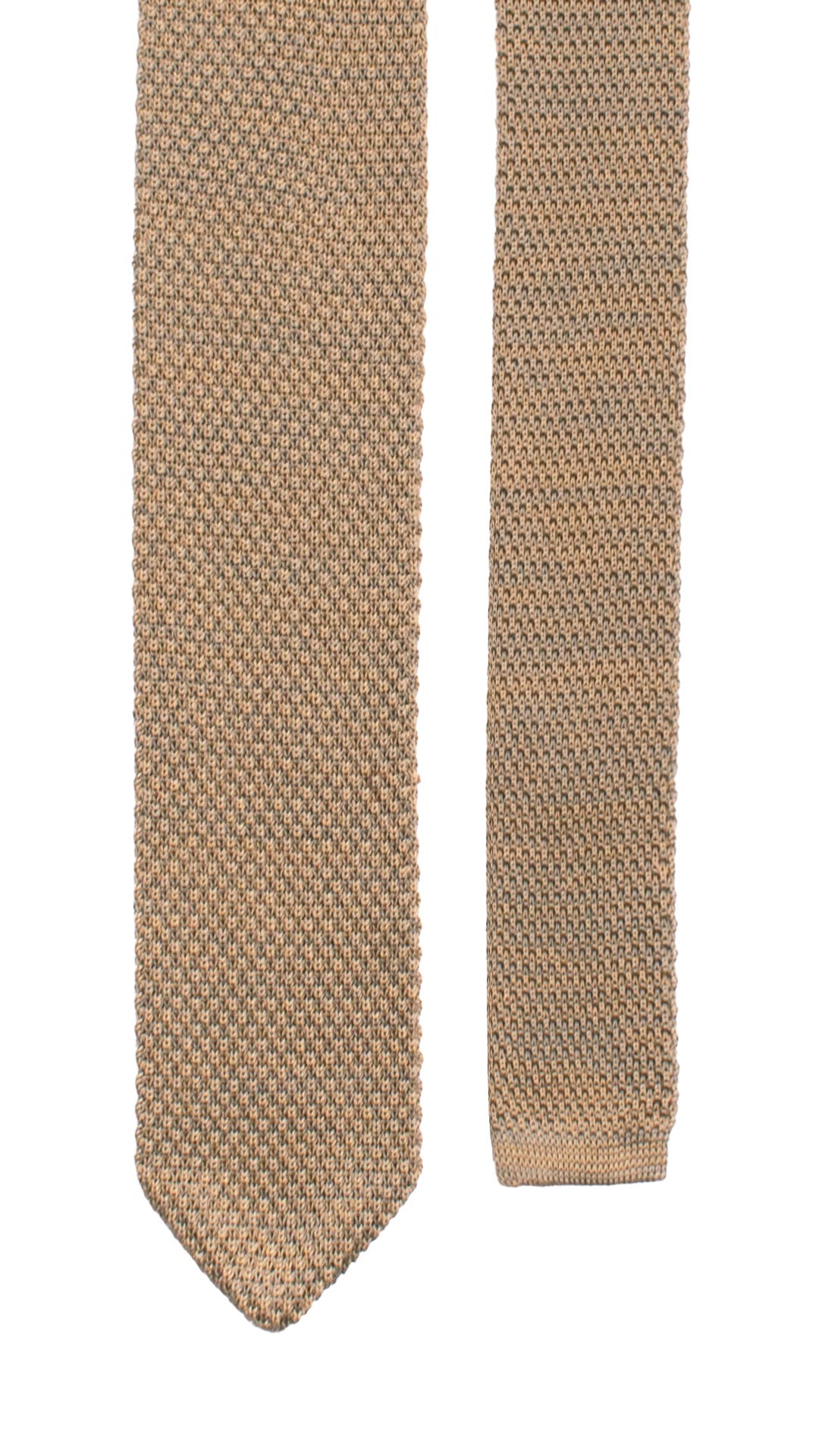 Cravatta Tricot in Maglia di Cotone Tortora Tinta Unita TRI671 Graffeo Cravatte Made in Italy Pala