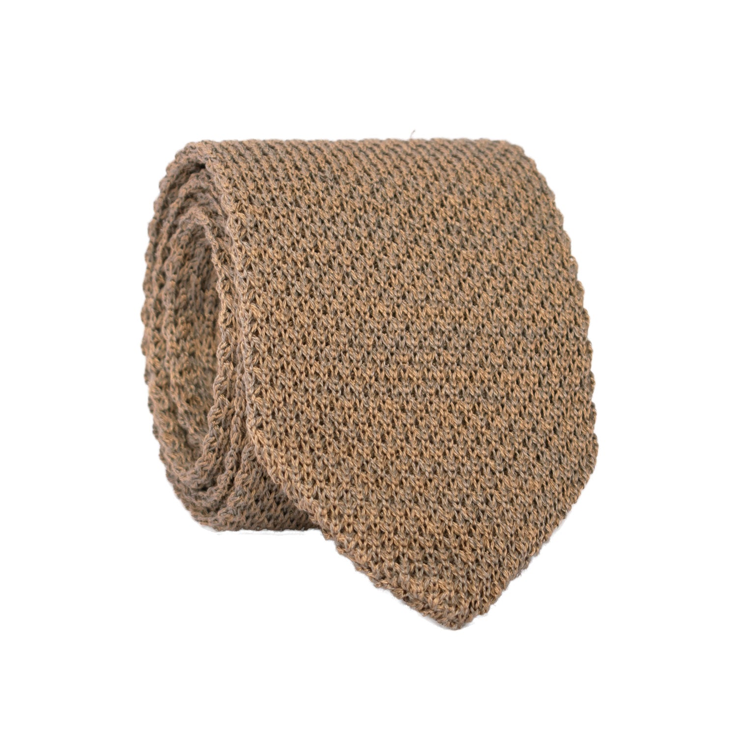 Cravatta Tricot in Maglia di Cotone Tortora Tinta Unita TRI671 Graffeo Cravatte Made in Italy Rotolo