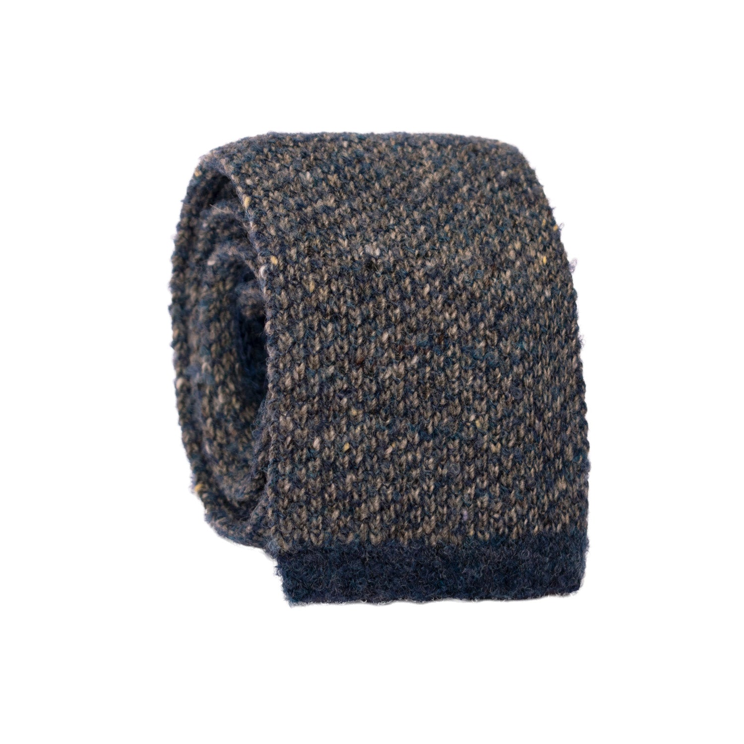 Cravatta Tricot in Maglia Blu Grigia Effetto Tweed TRI497 Made in Italy Graffeo Cravatte Rotolo