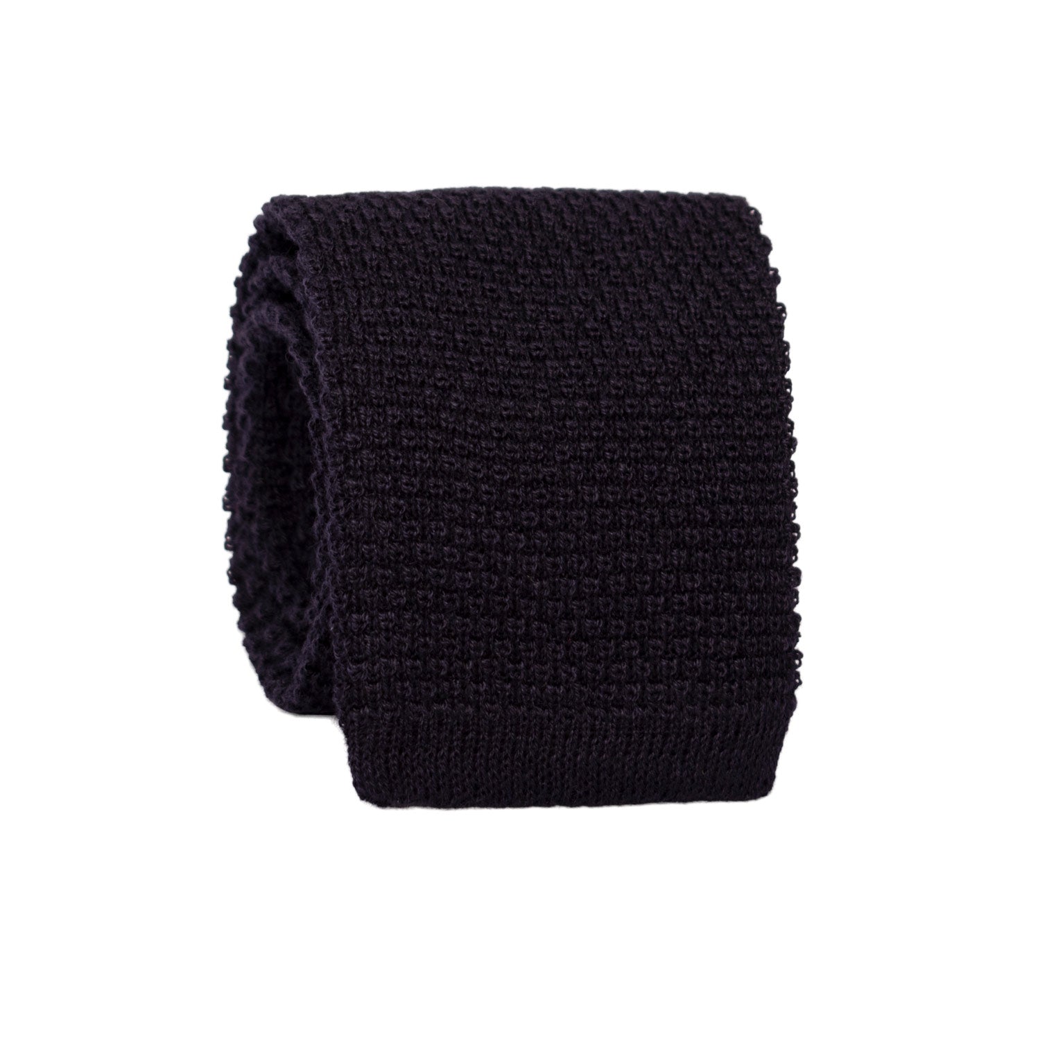 Cravatta Tricot in Maglia di Lana Blu Tinta Unita TRI469 Made in Italy Graffeo Cravatte Rotolo