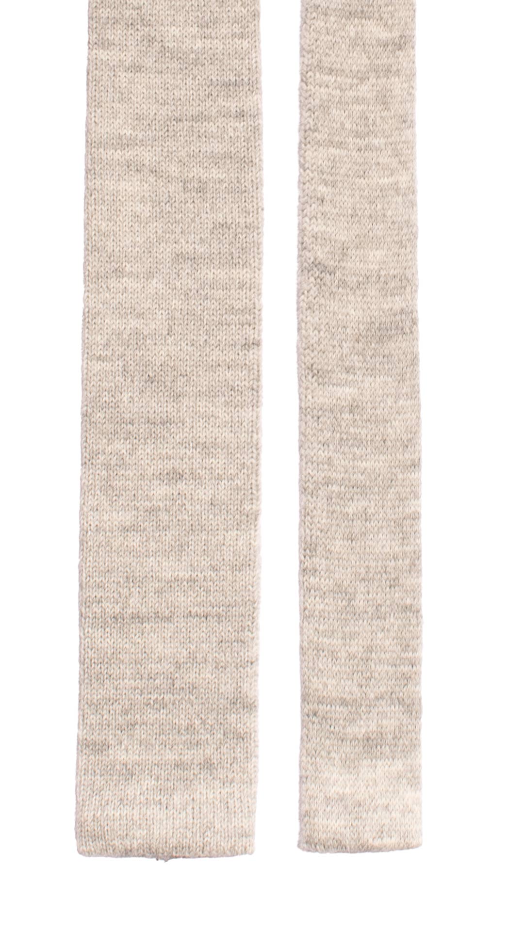 Cravatta Tricot in Maglia di Lana Cashmere Grigio Chiaro Tinta Unita TRI593 Made in Italy Graffeo Cravatte Pala