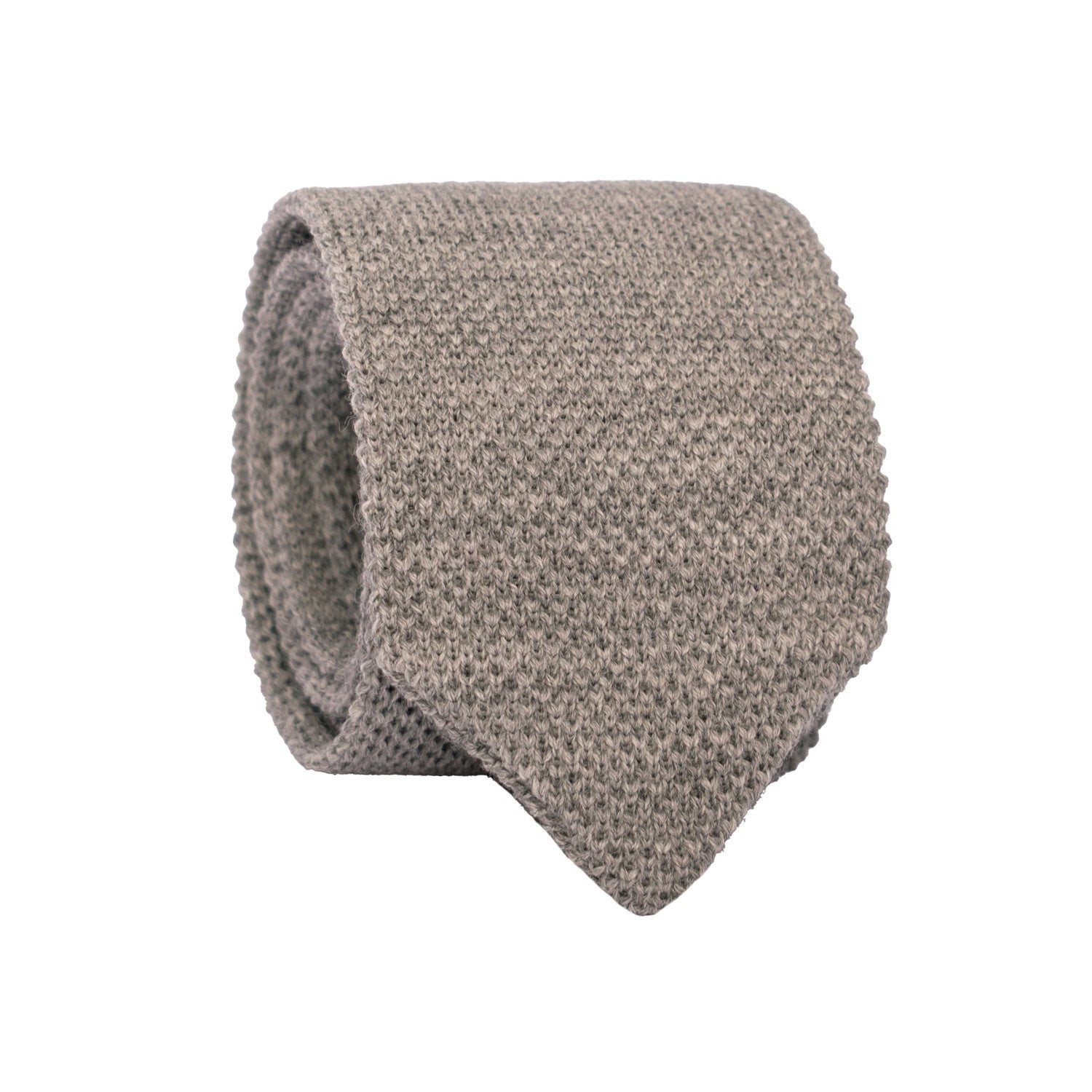 Cravatta Tricot in Maglia di Lana Grigia Tinta Unita TRI513 Made in Italy Graffeo Cravatte Rotolo