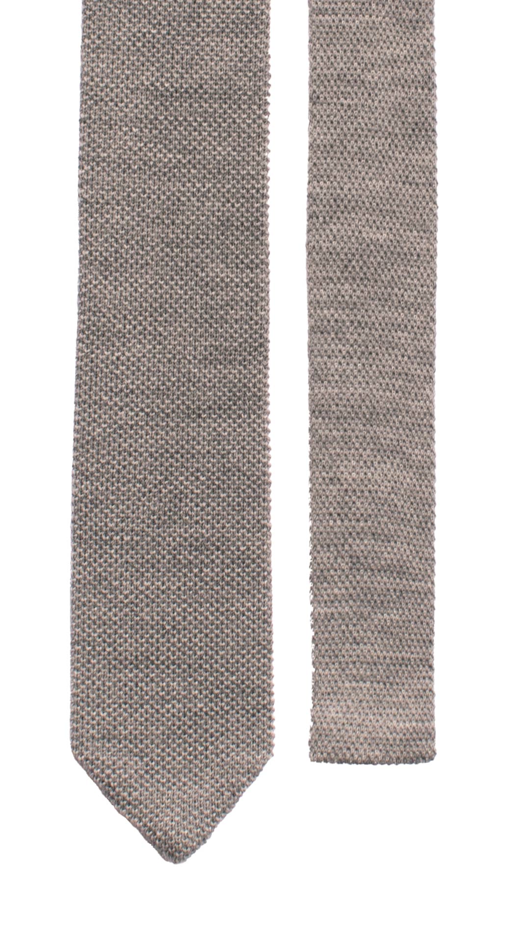 Cravatta Tricot in Maglia di Lana Grigia Tinta Unita TRI607 Made in Italy Graffeo Cravatte Pala