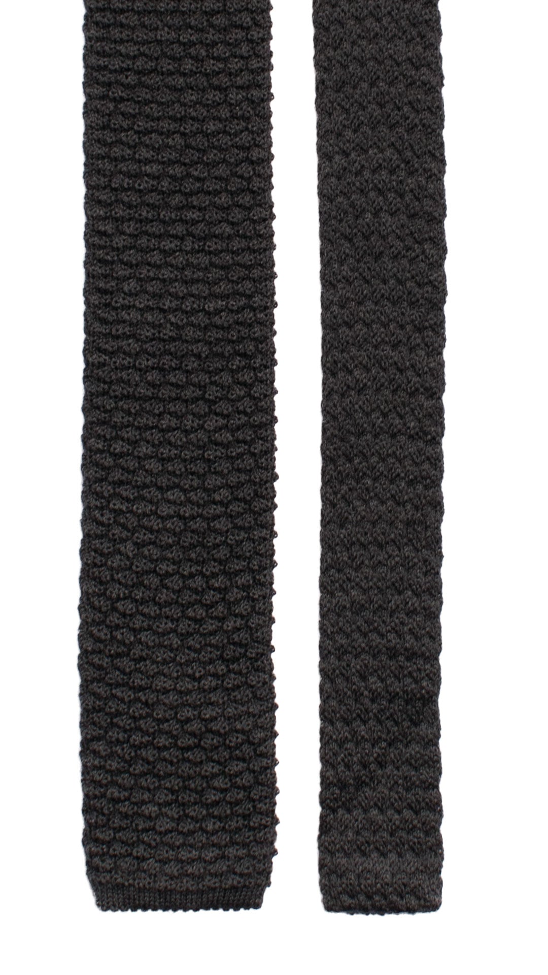 Cravatta Tricot in Maglia di Lana Grigio Scuro Tinta Unita TRI488 Made in Italy Graffeo Cravatte Pala
