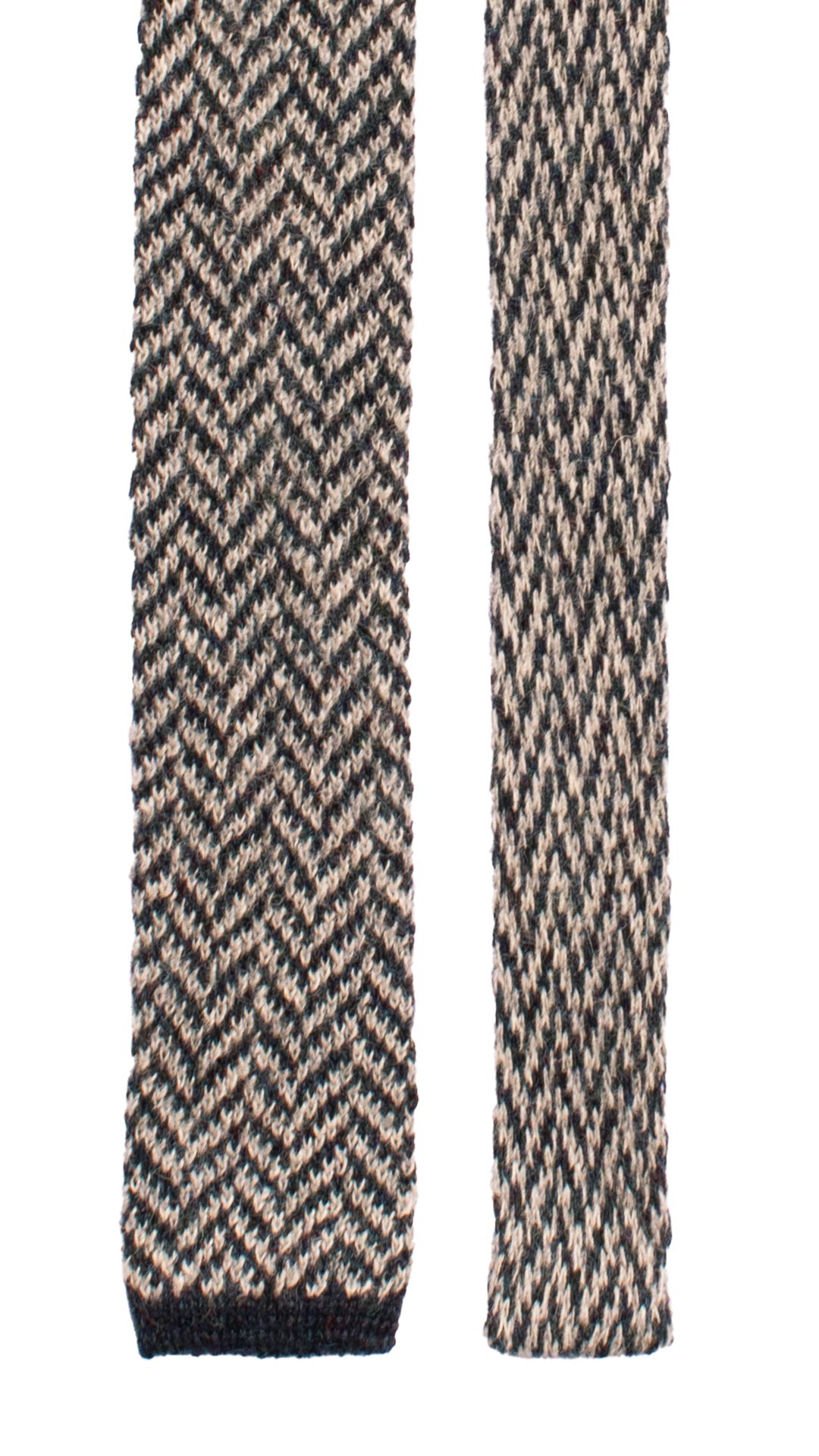 Cravatta Tricot in Maglia di Lana Lisca di Pesce Blu Grigia TRI571 Made in Italy Graffeo Cravatte Pala