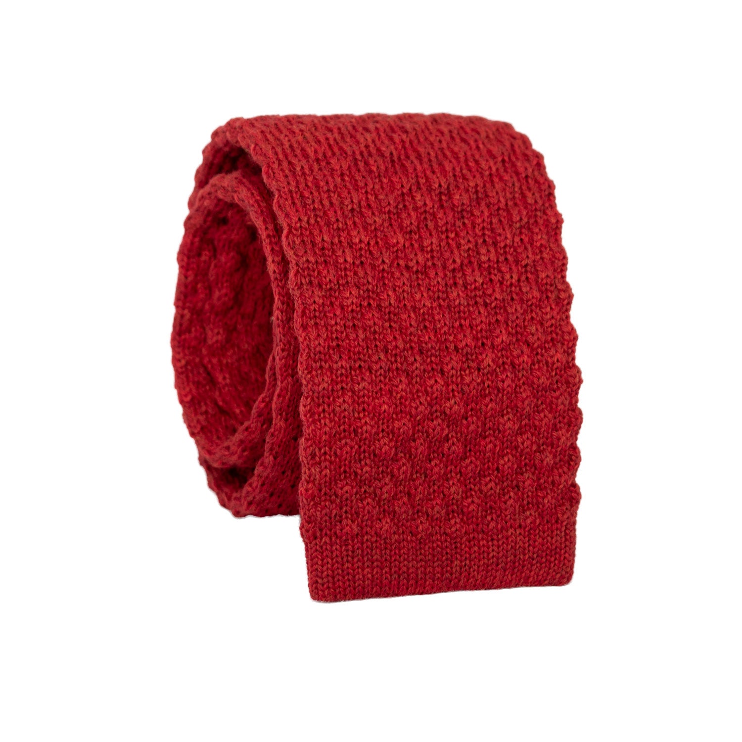 Cravatta Tricot in Maglia di Lana Rossa Tinta Unita TRI456 Made in Italy Graffeo Cravatte Rotolo