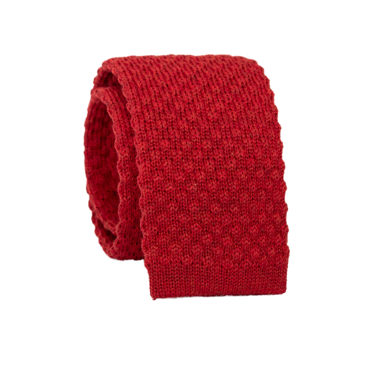 Cravatta Tricot in Maglia di Lana Rosso Bordeaux Tinta Unita TRI479 Made in Italy Graffeo Cravatte Rotolo