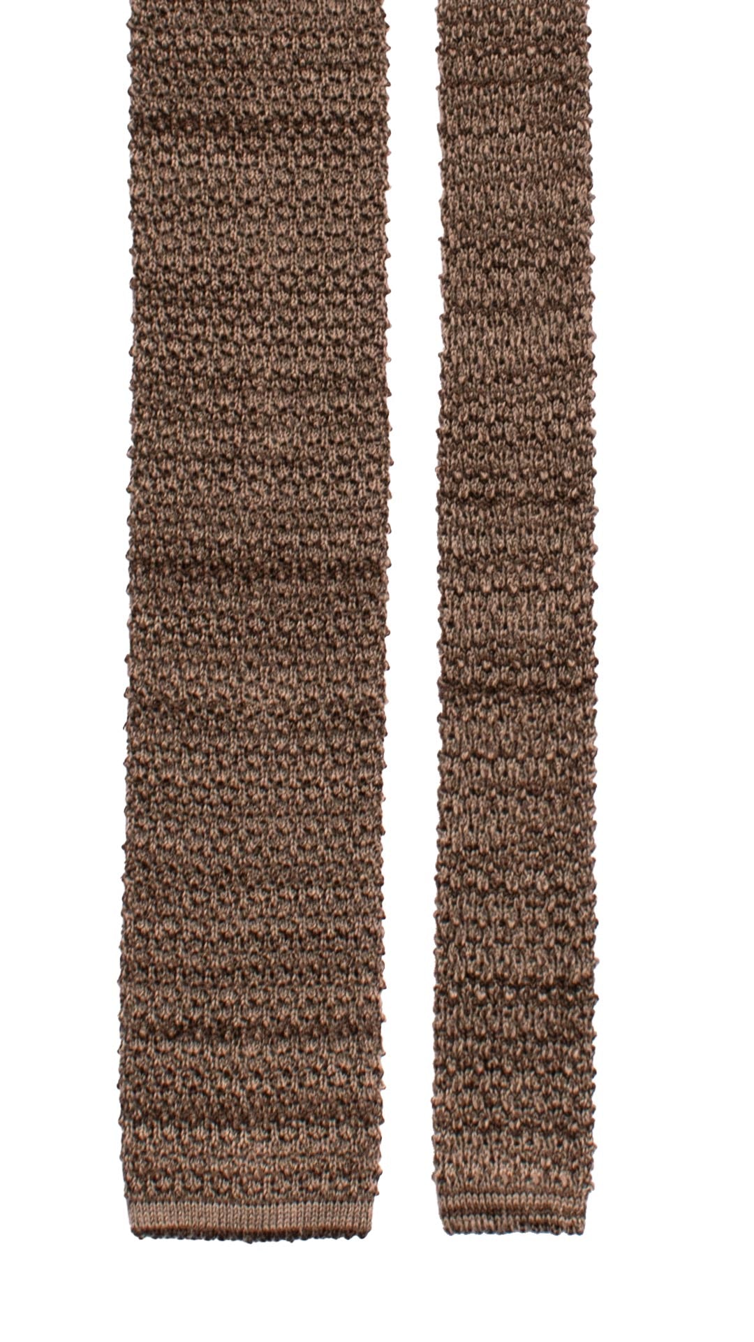 Cravatta Tricot in Maglia di Lana Seta Marrone Tortora TRI589 Made in Italy Graffeo Cravatte Pala