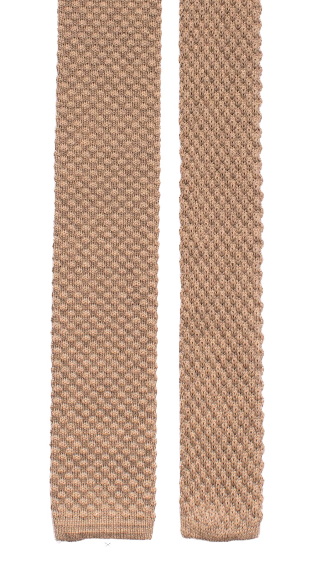 Cravatta Tricot in Maglia di Lana Tortora Tinta Unita TRI471 Made in Italy Graffeo Cravatte Pala