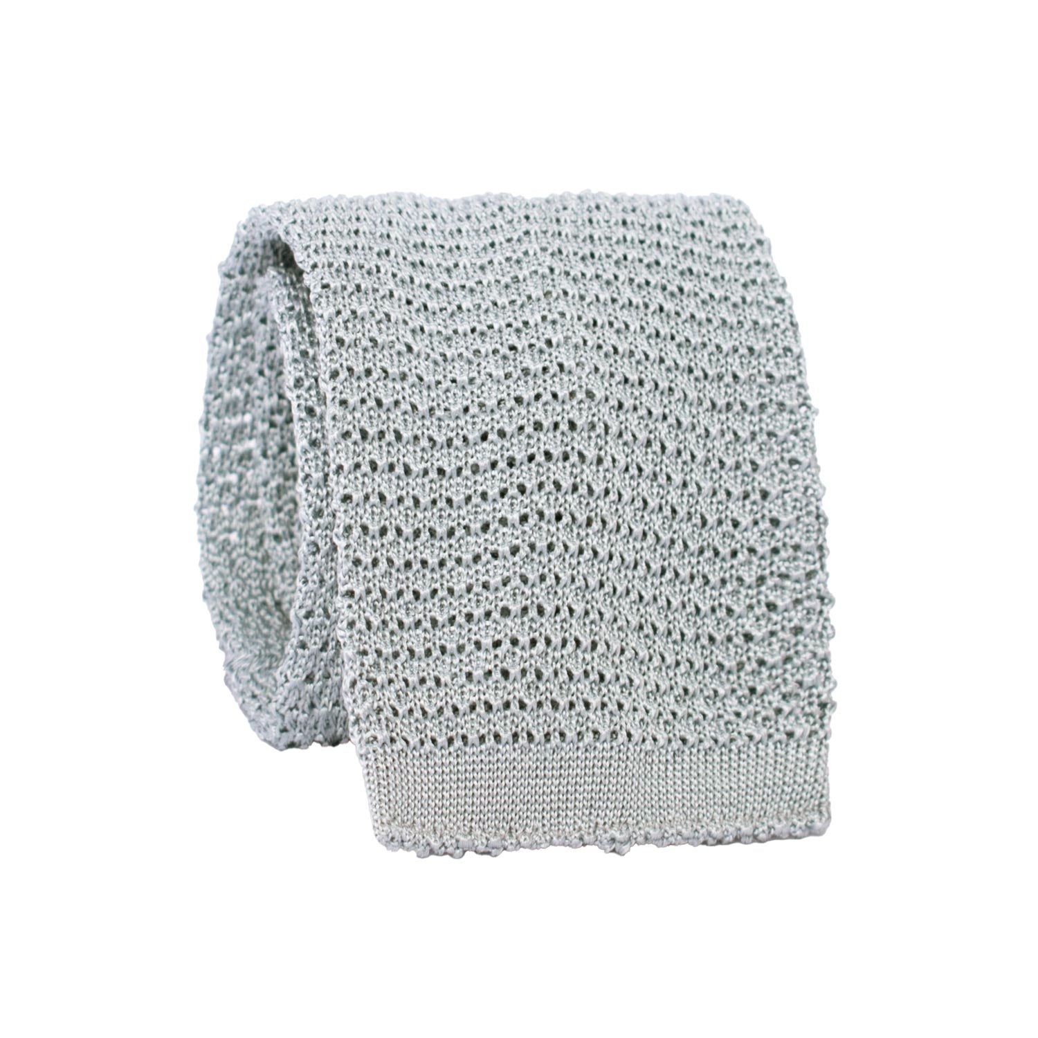 Cravatta Tricot in Maglia di Seta Azzurro Polvere Tinta Unita TRI931 Graffeo Cravatte Made in Italy Rotolo