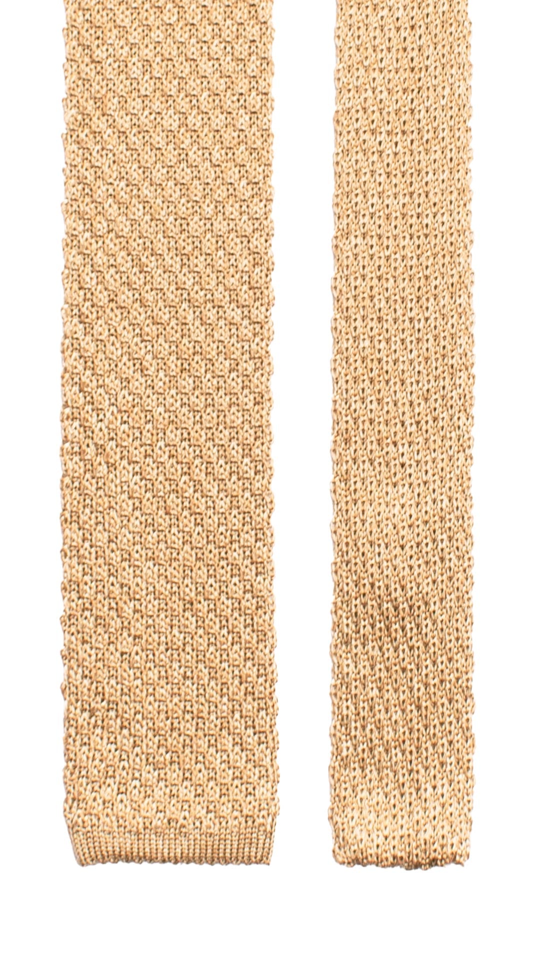 Cravatta Tricot in Maglia di Seta Beige Scuro Tinta Unita TRI730 Graffeo Cravatte Made in Italy Pala