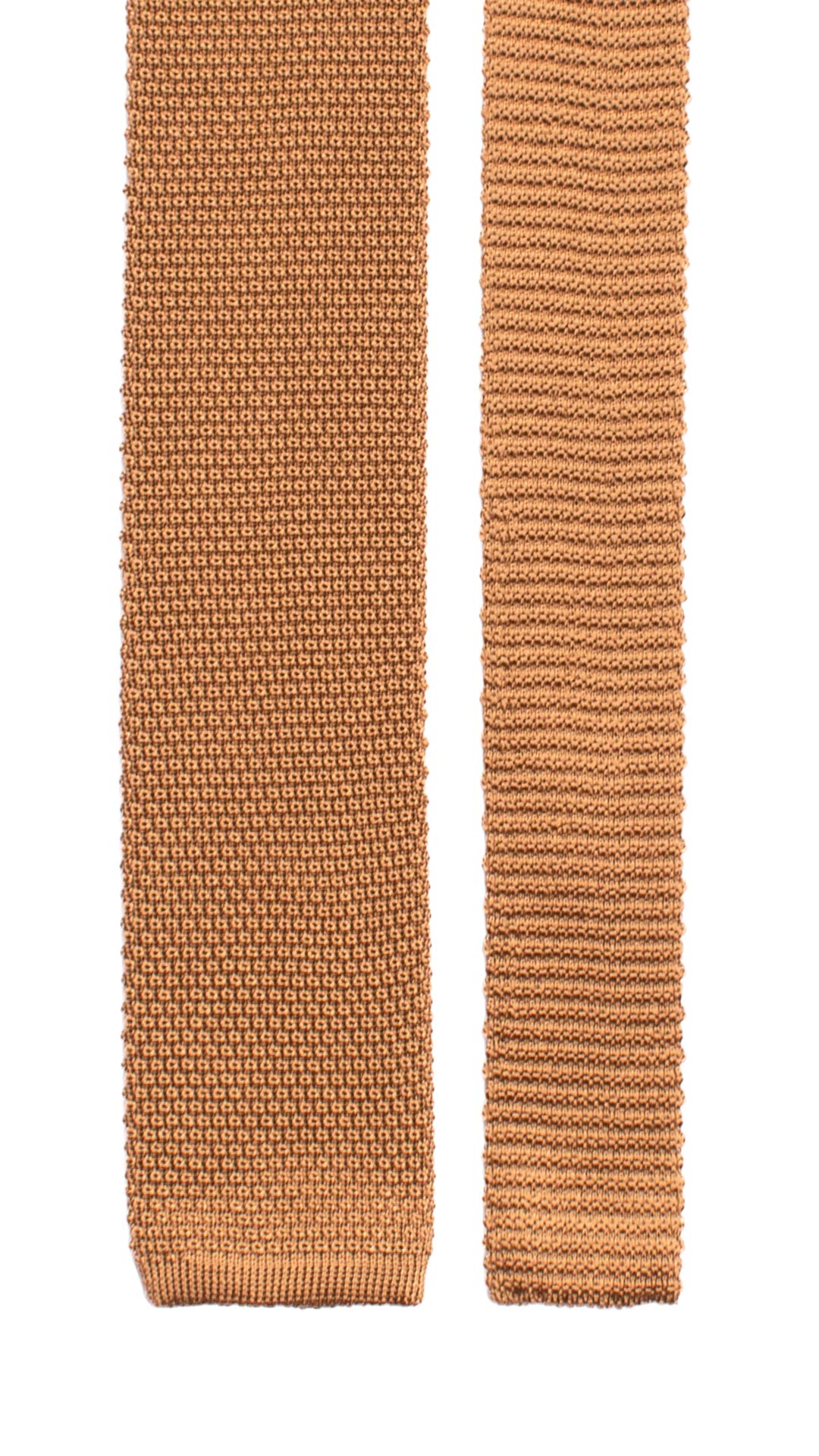 Cravatta Tricot in Maglia di Seta Beige Scuro Tinta Unita TRI686 Graffeo Cravatte Made in Italy Pala