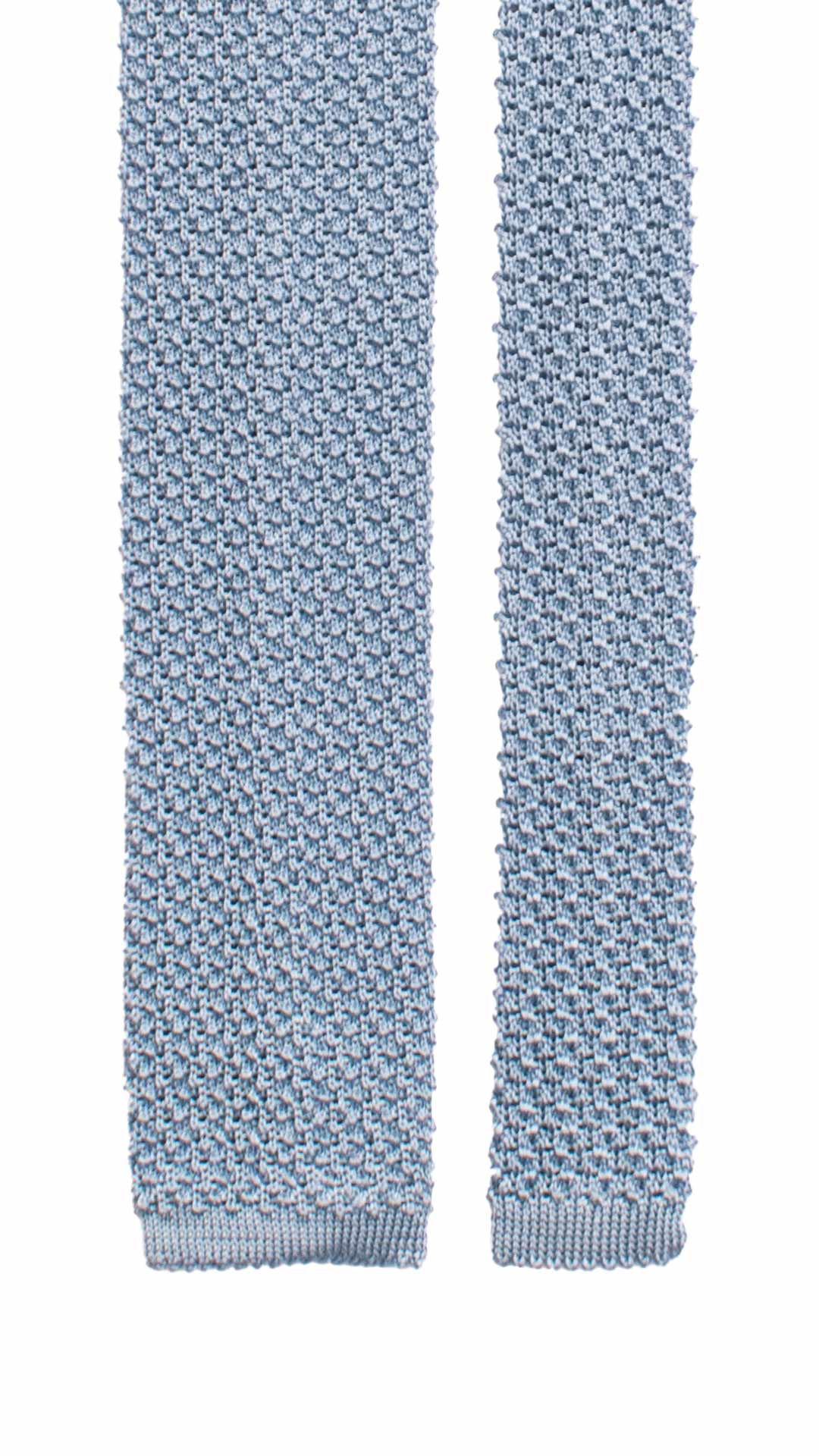 Cravatta Tricot in Maglia di Seta Celeste Tinta Unita TRI770 Graffeo Cravatte Made in Italy Pala