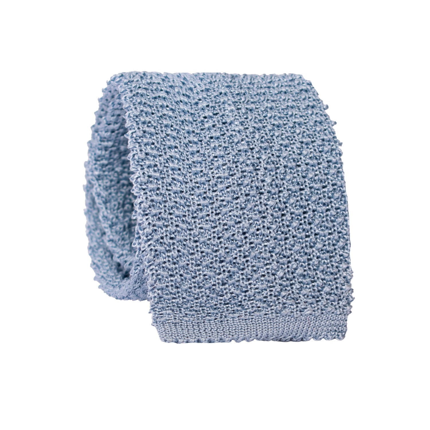 Cravatta Tricot in Maglia di Seta Celeste Tinta Unita TRI770 Graffeo Cravatte Made in Italy Rotolo