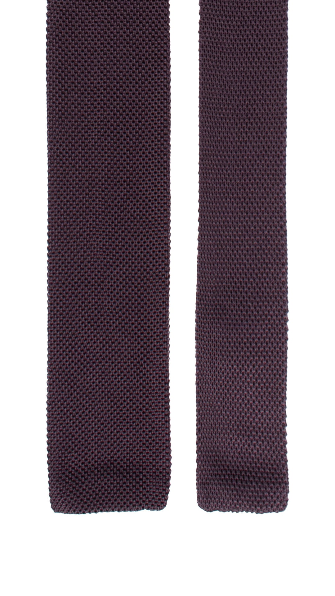 Cravatta Tricot in Maglia di Seta Color Vinaccia Scuro Tinta Unita TRI817 Graffeo Cravatte Made in Italy Pala