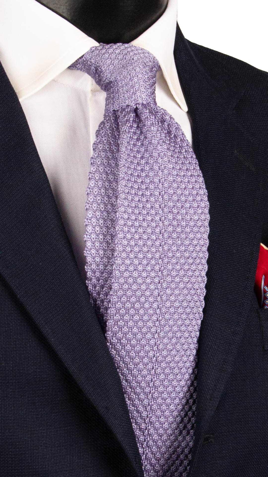 Man Wisteria Knitted Silk Tie Solid Color TRI834