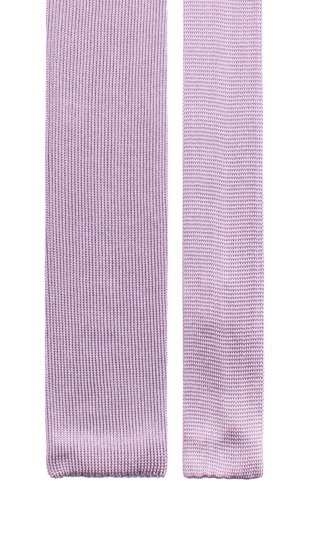 Cravatta Tricot in Maglia di Seta Glicine Tinta Unita TRI850 Graffeo Cravatte Made in Italy Pala