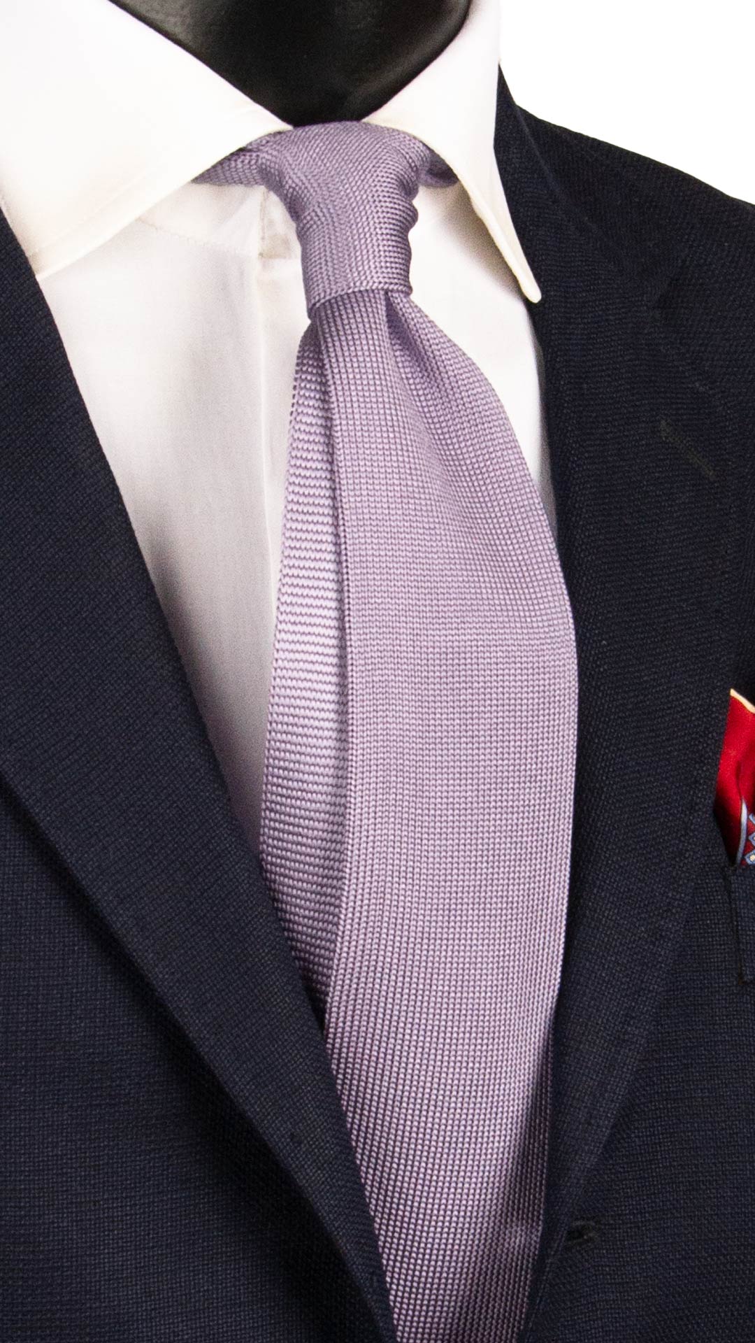 Cravatta Tricot in Maglia di Seta Glicine Tinta Unita TRI850 Graffeo Cravatte Made in Italy